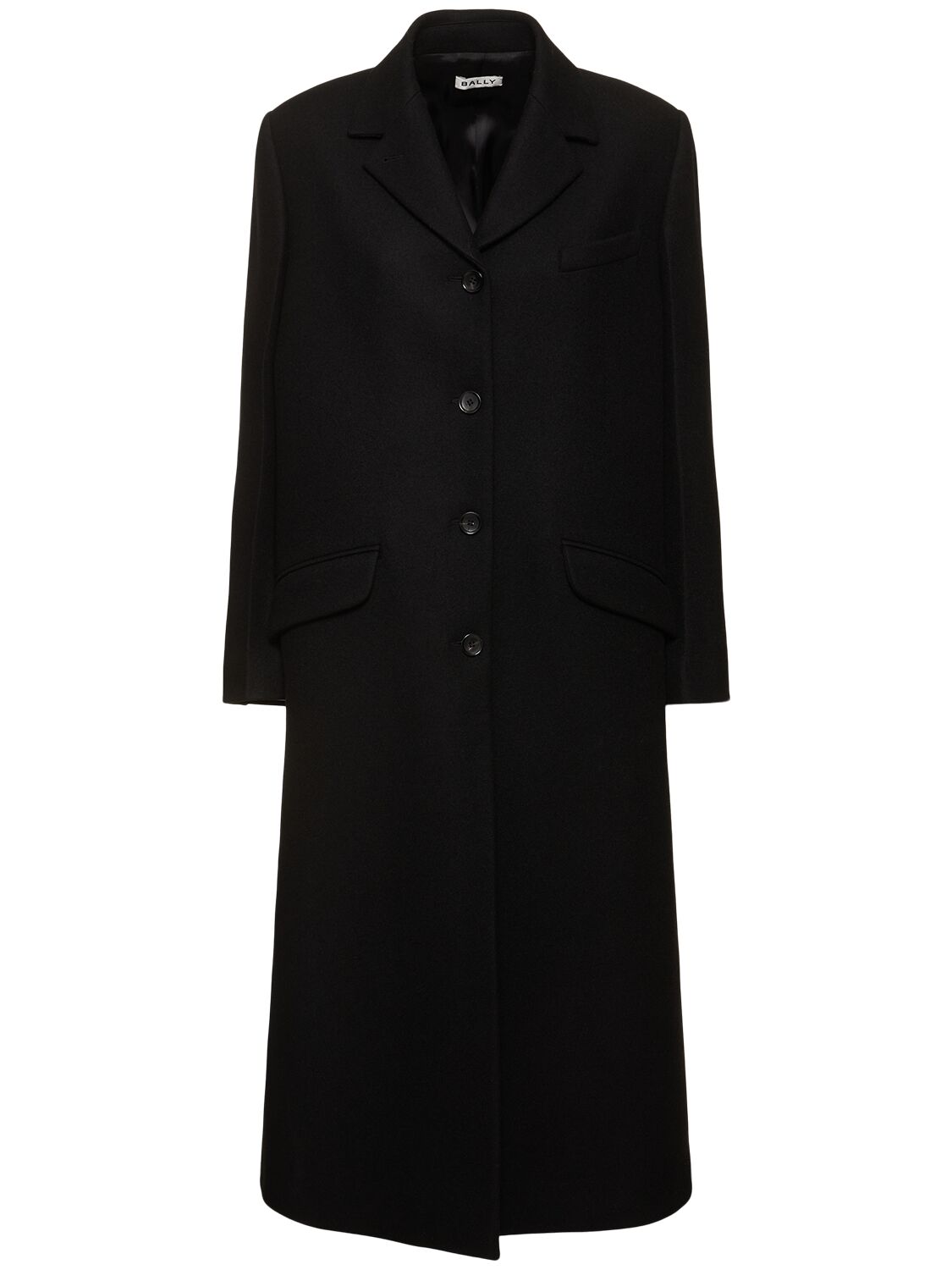 Bally Wool Blend Long Coat In Black
