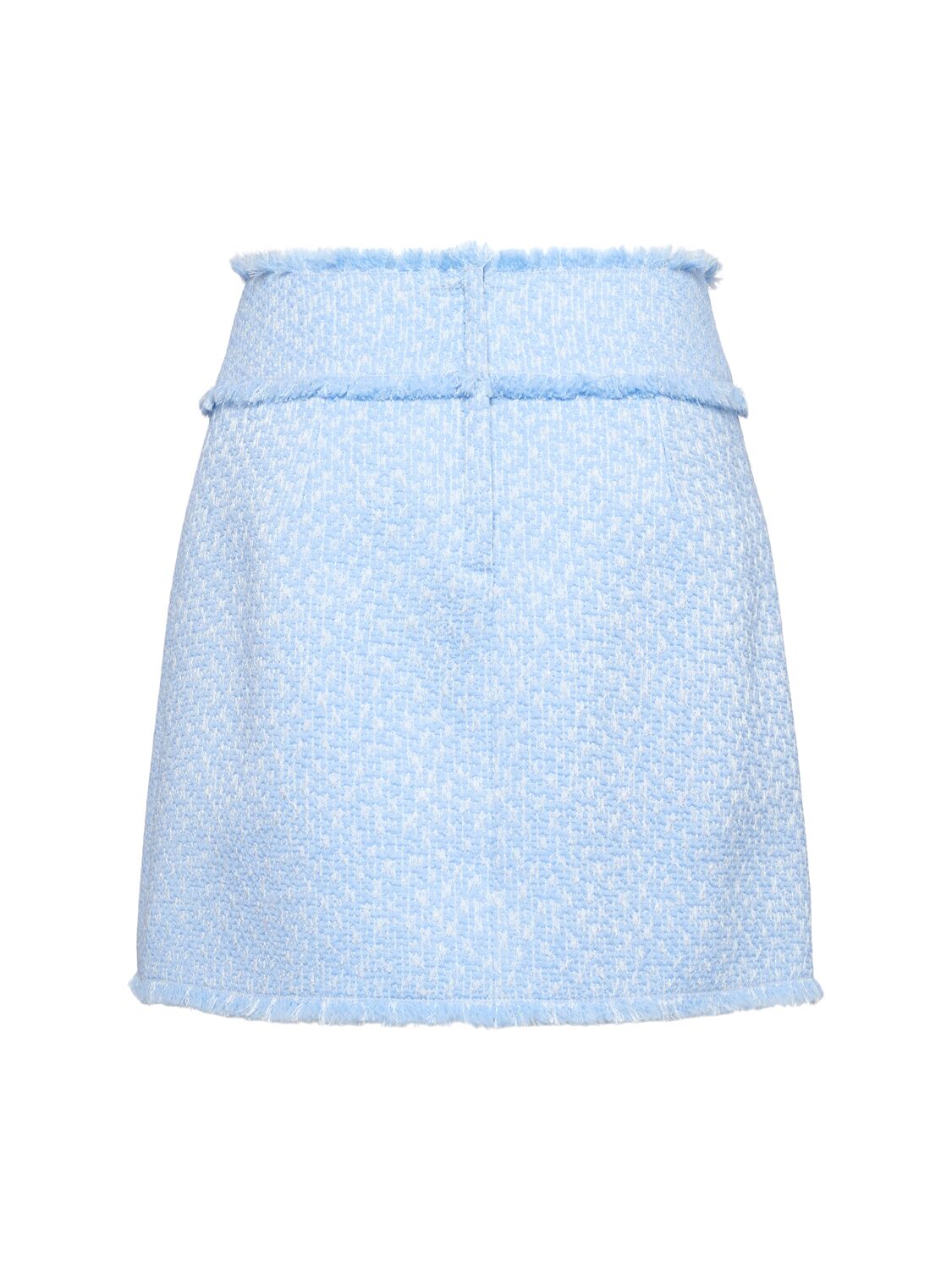 Shop Dolce & Gabbana A-line Tweed Mini Skirt In Light Blue