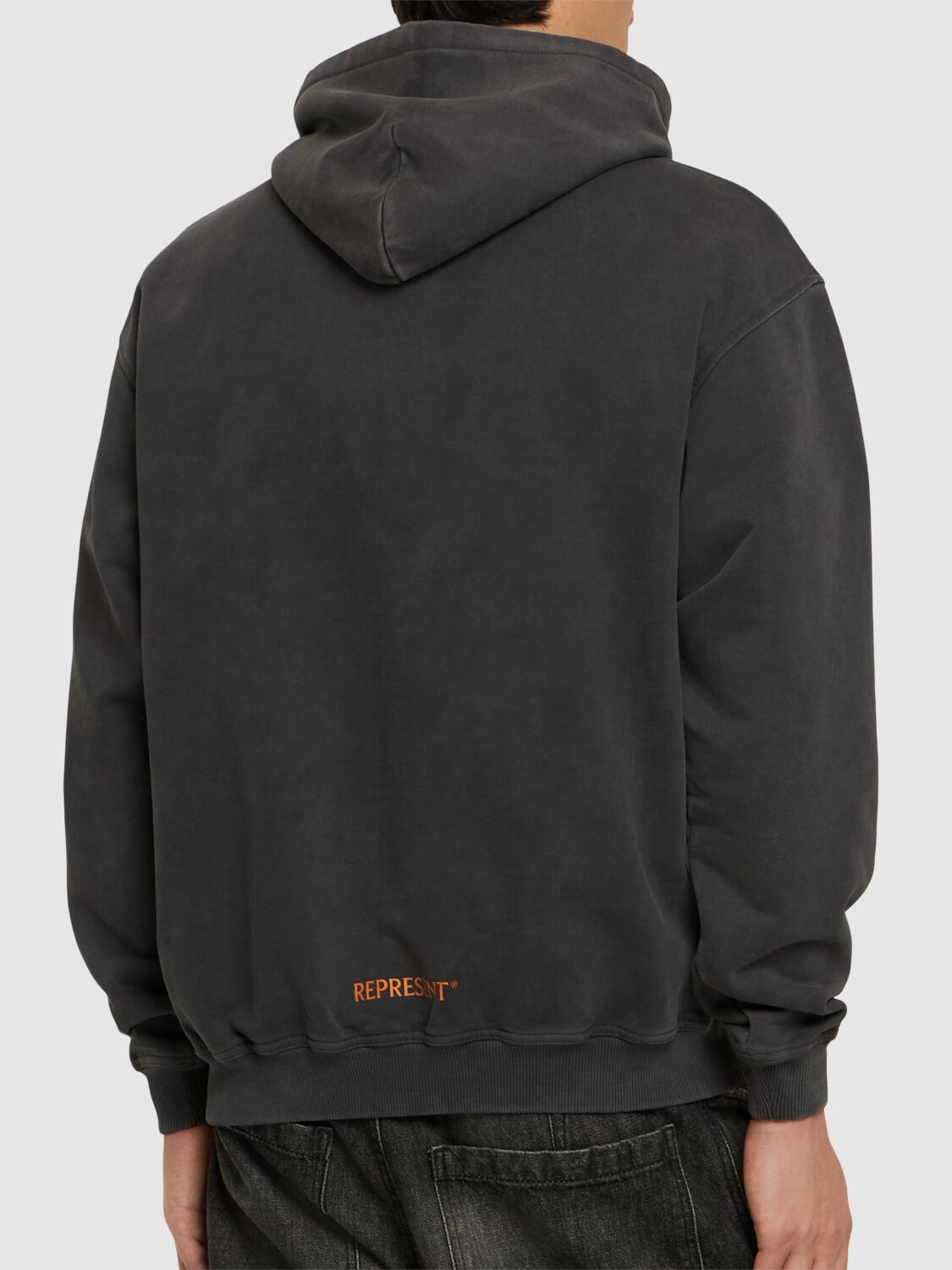 Shop Represent Higher Truth Cotton Hoodie In Aged Black