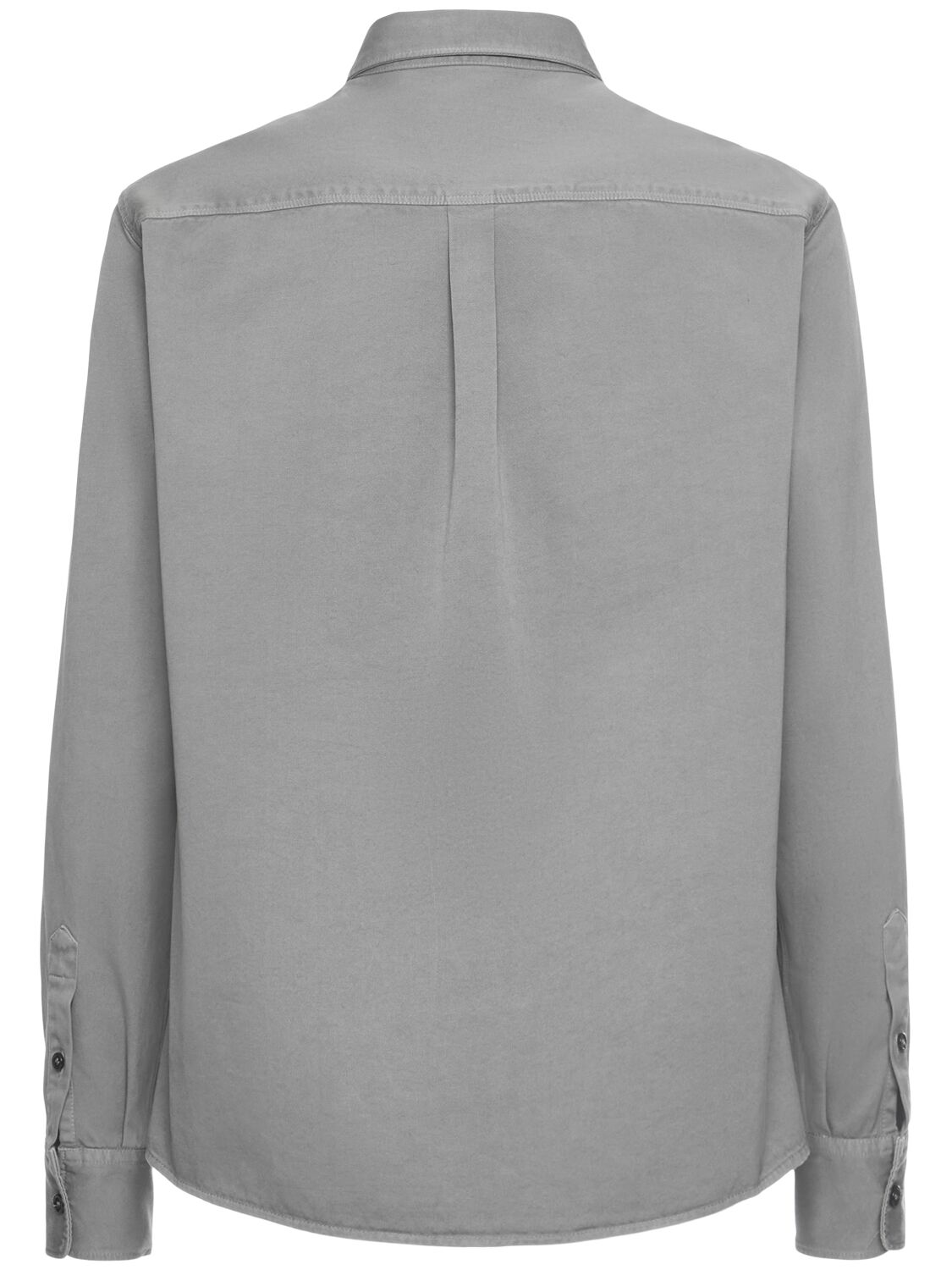 Shop Dolce & Gabbana Garment Dyed Long Sleeve Shirt In Dark Grey