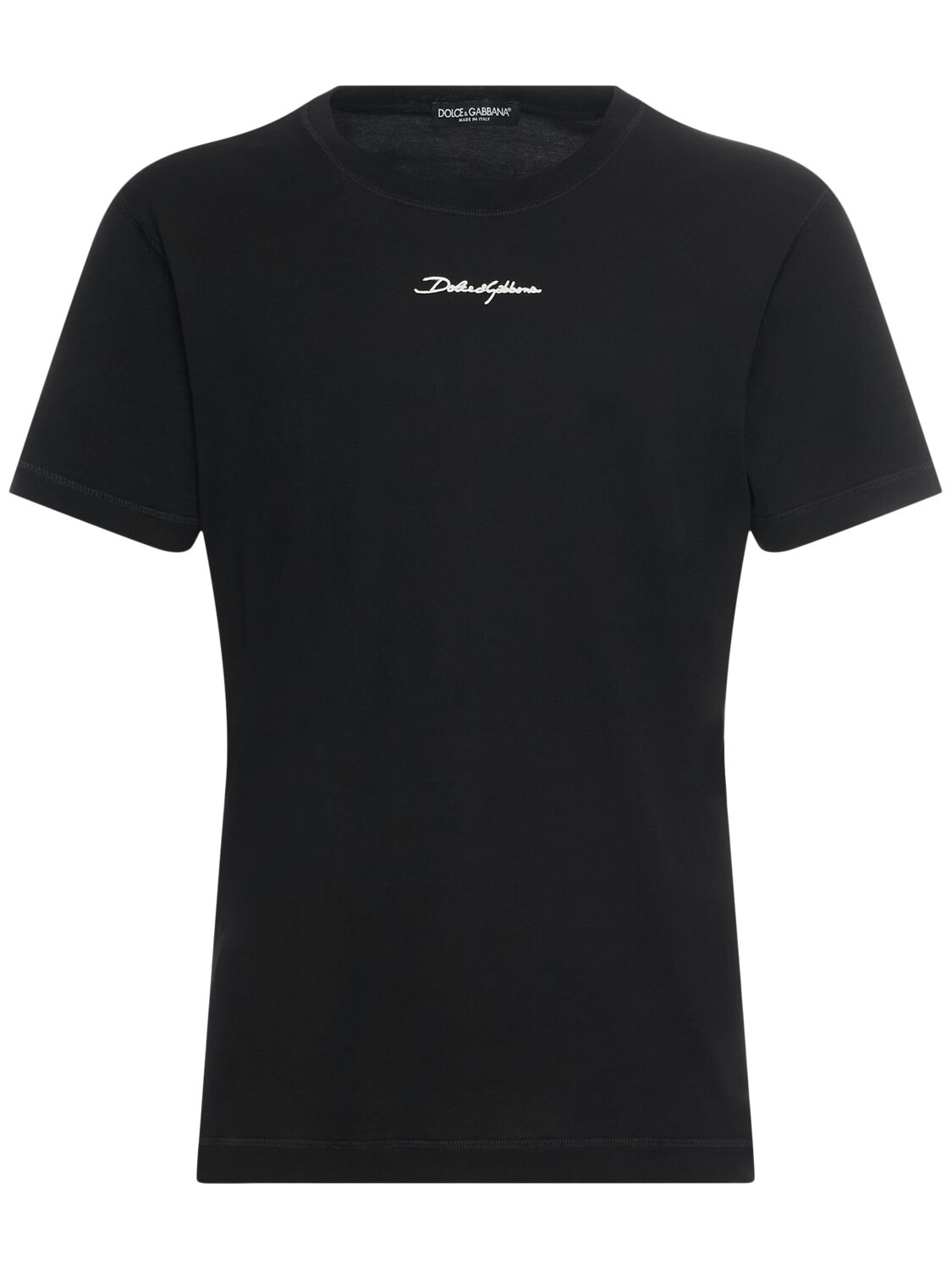 Dolce & Gabbana Cotton Jersey Crewneck T-shirt In Black
