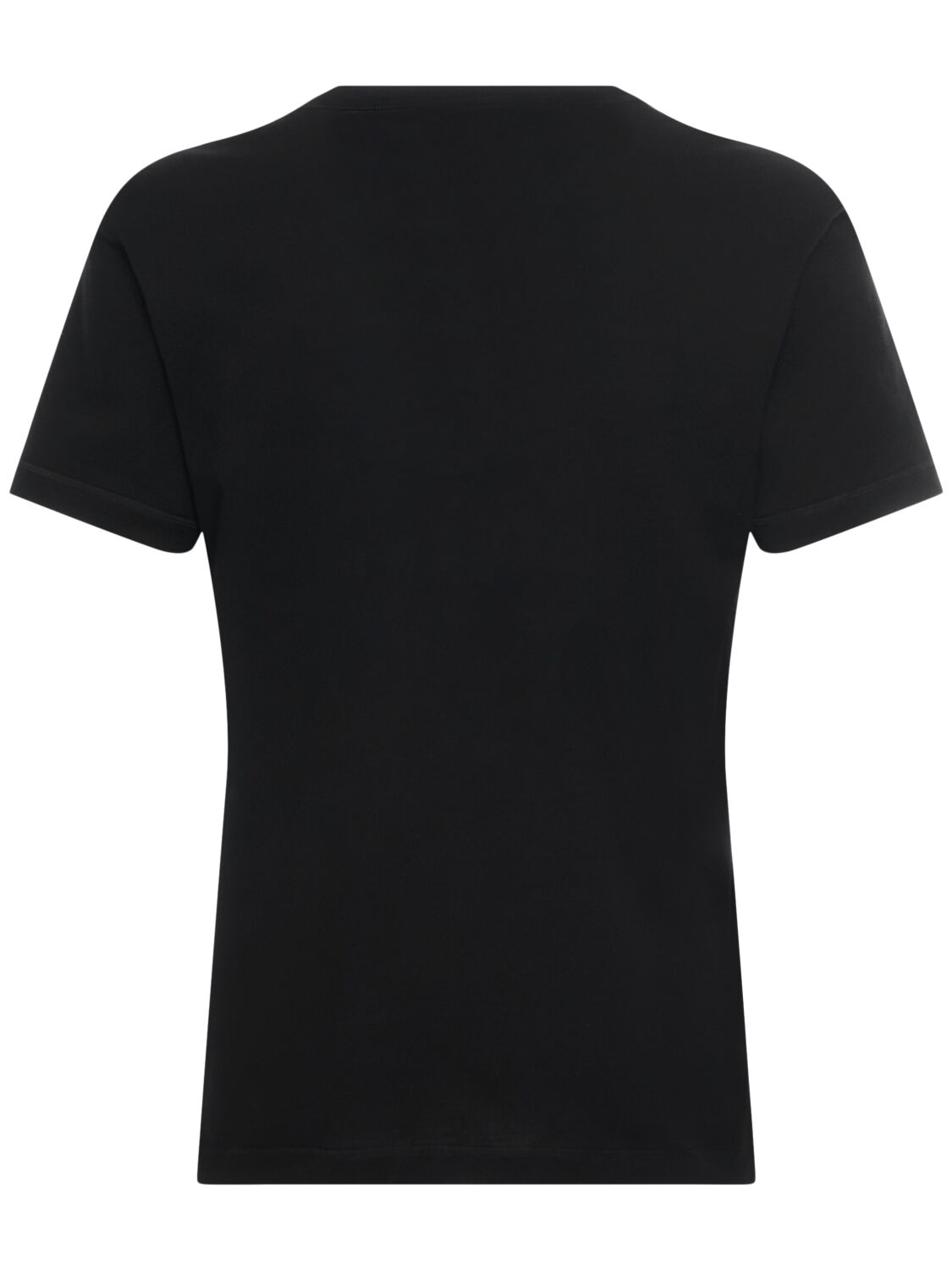Dolce & Gabbana Black Crewneck T-shirt With Signature Logo In Cotton Man In Black