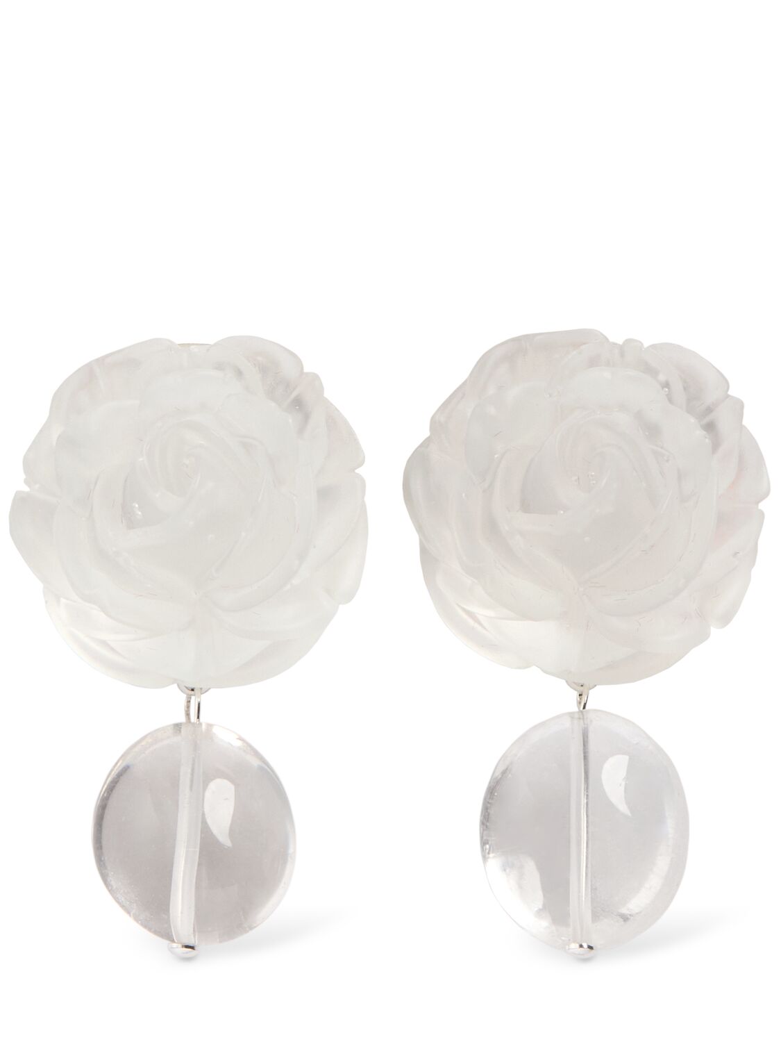 Magda Butrym Rose Crystal & Faux Pearl Earrings In White