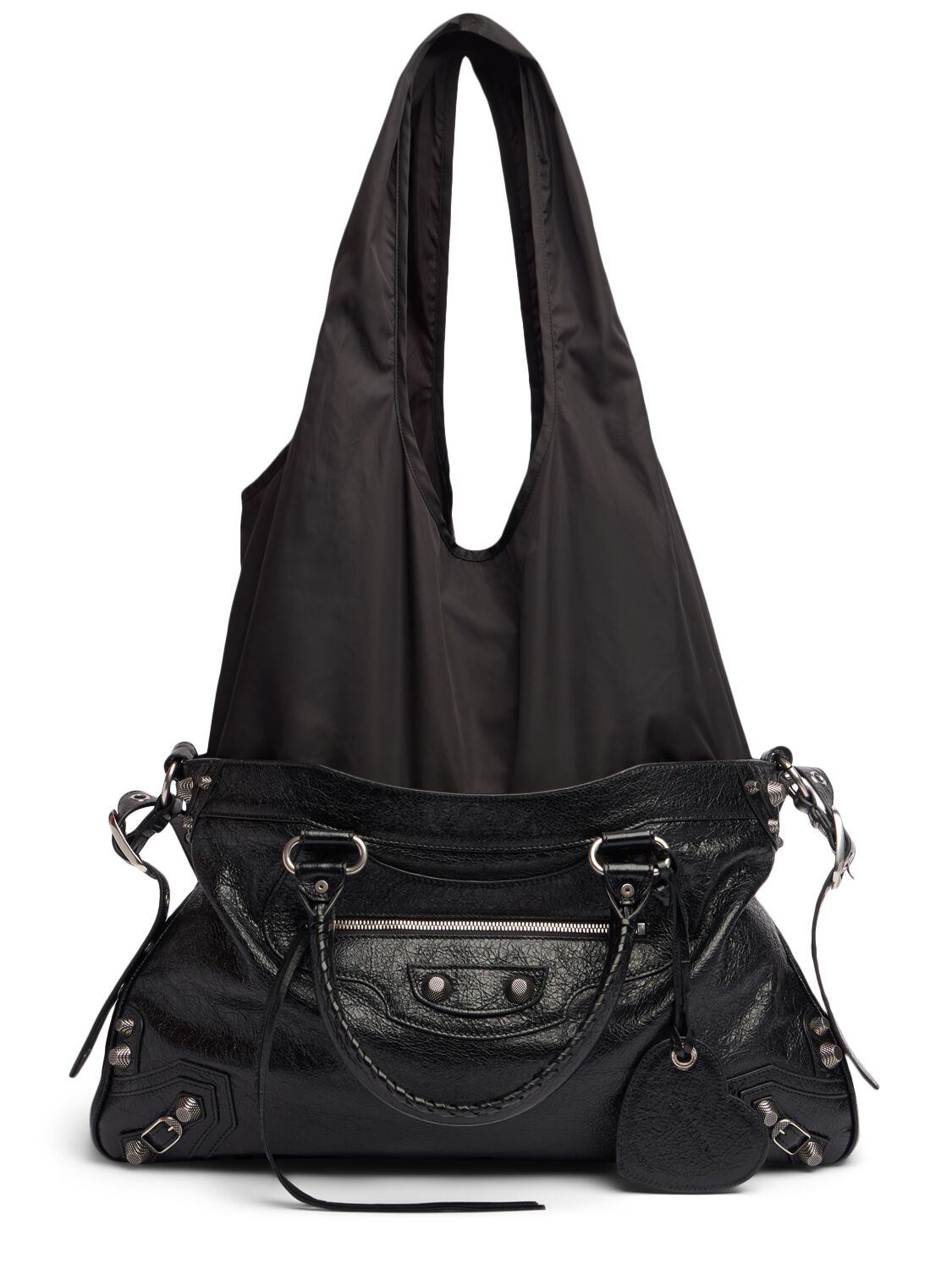 Shop Balenciaga Neo Cagole Xl Leather Tote Bag Plus In Black
