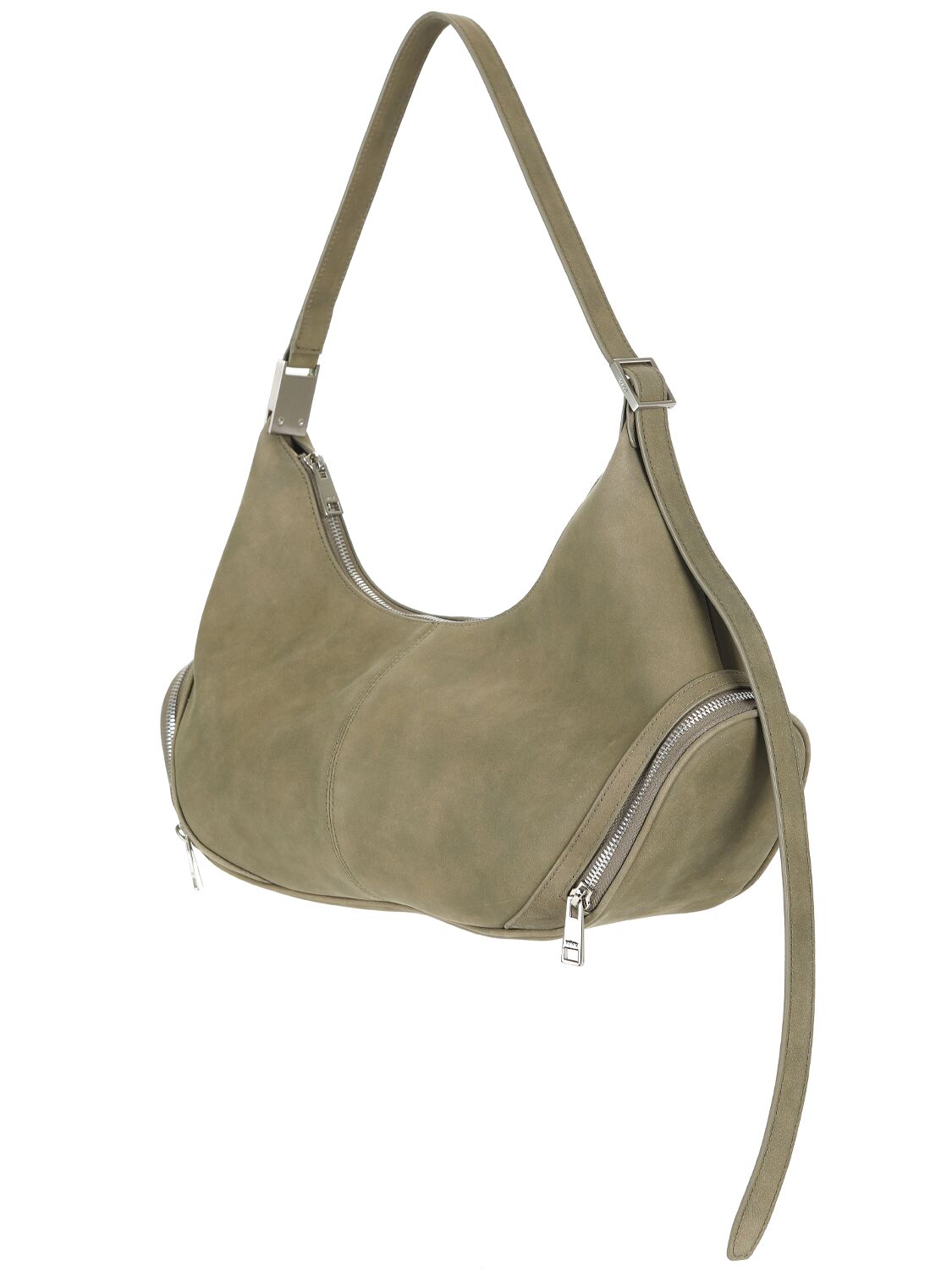 Shop Osoi Large Cargo Hobo Leather Shoulder Bag In Marena Khaki