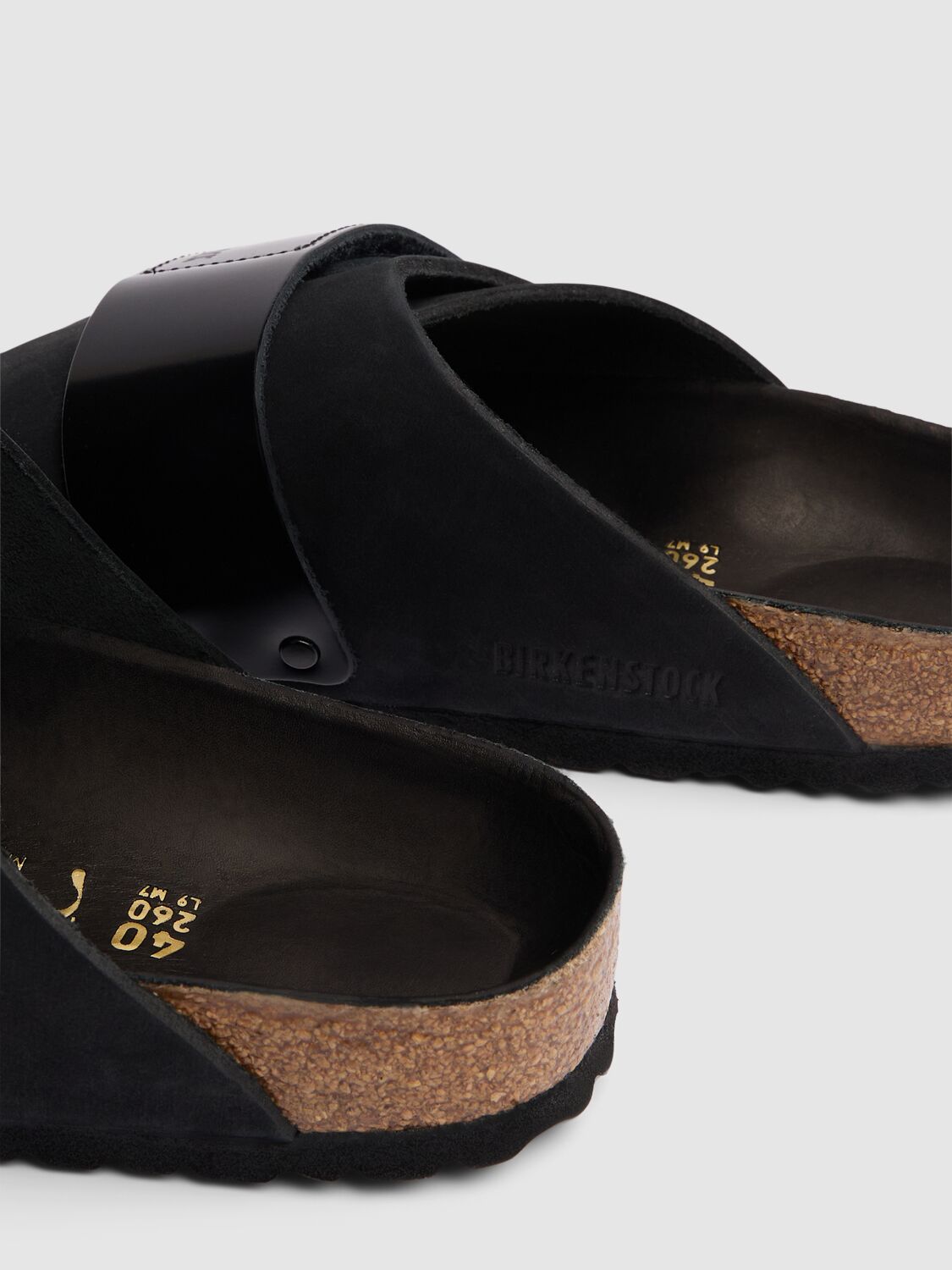 Shop Birkenstock Kyoto Nubuck Shine Sandals In Black