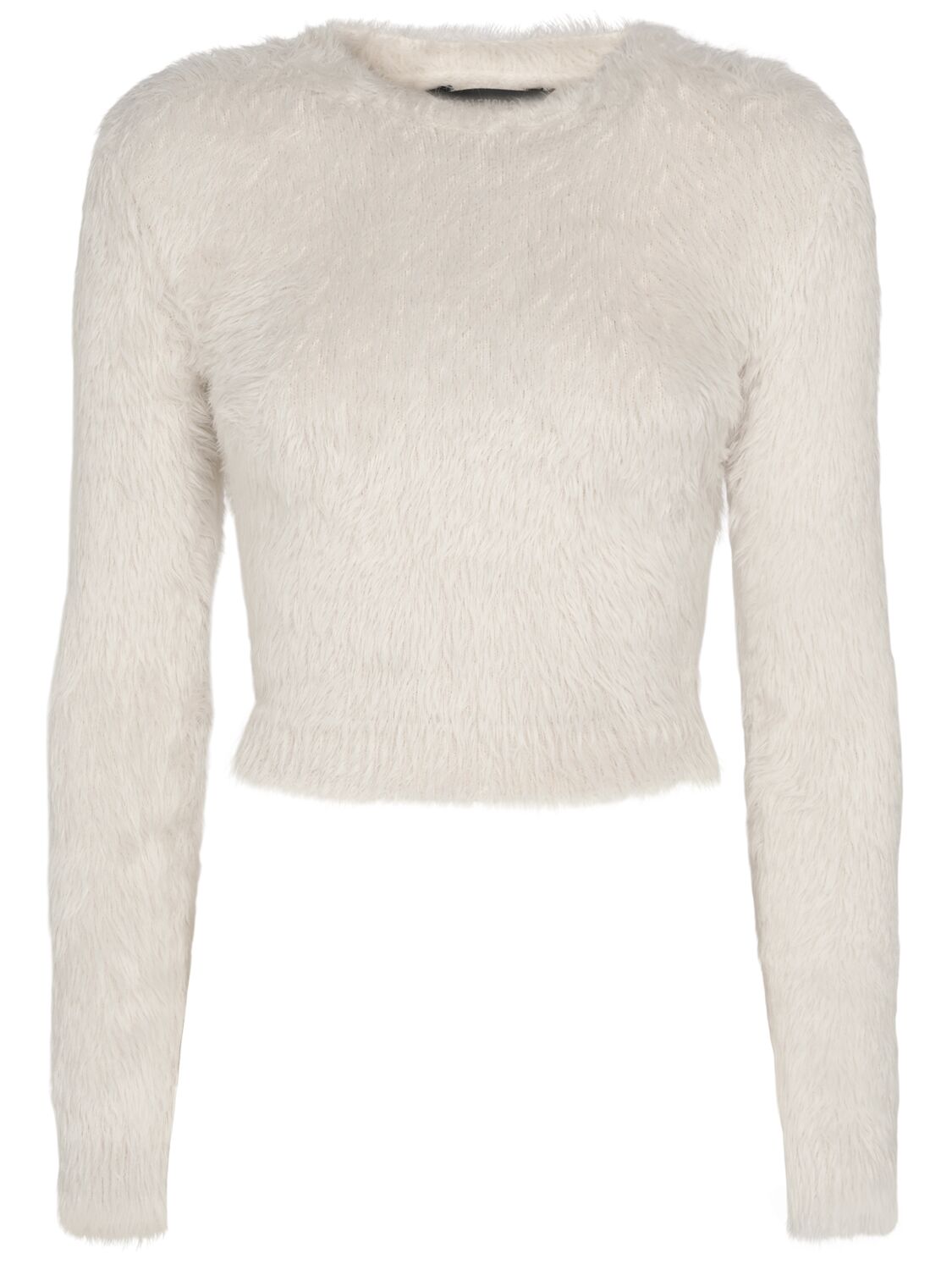 Balenciaga Knotted Fuzzy Nylon Sweater In Ligth Grey