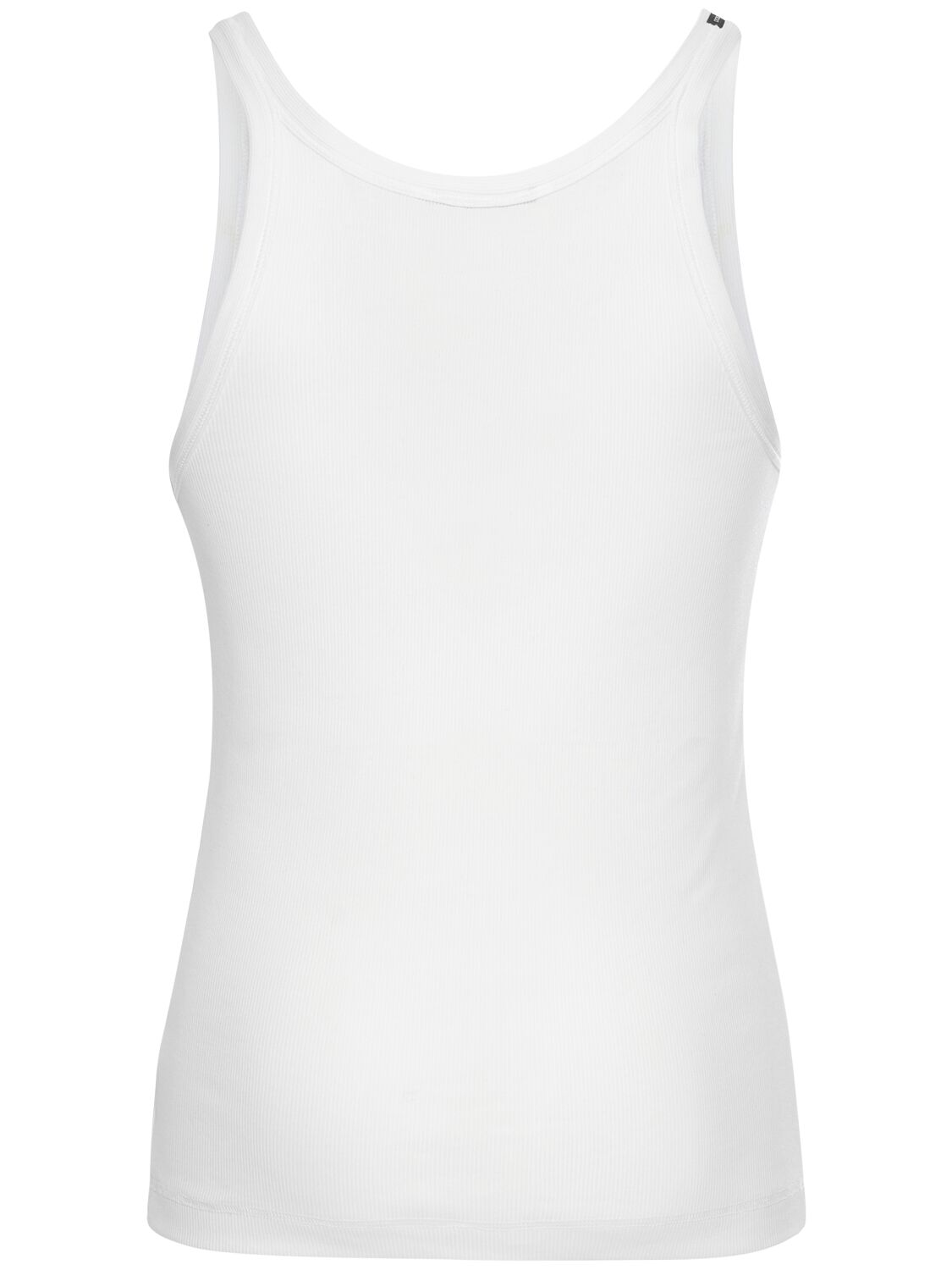 Shop Dolce & Gabbana Ribbed Cotton Jersey Tank Top In Optic White