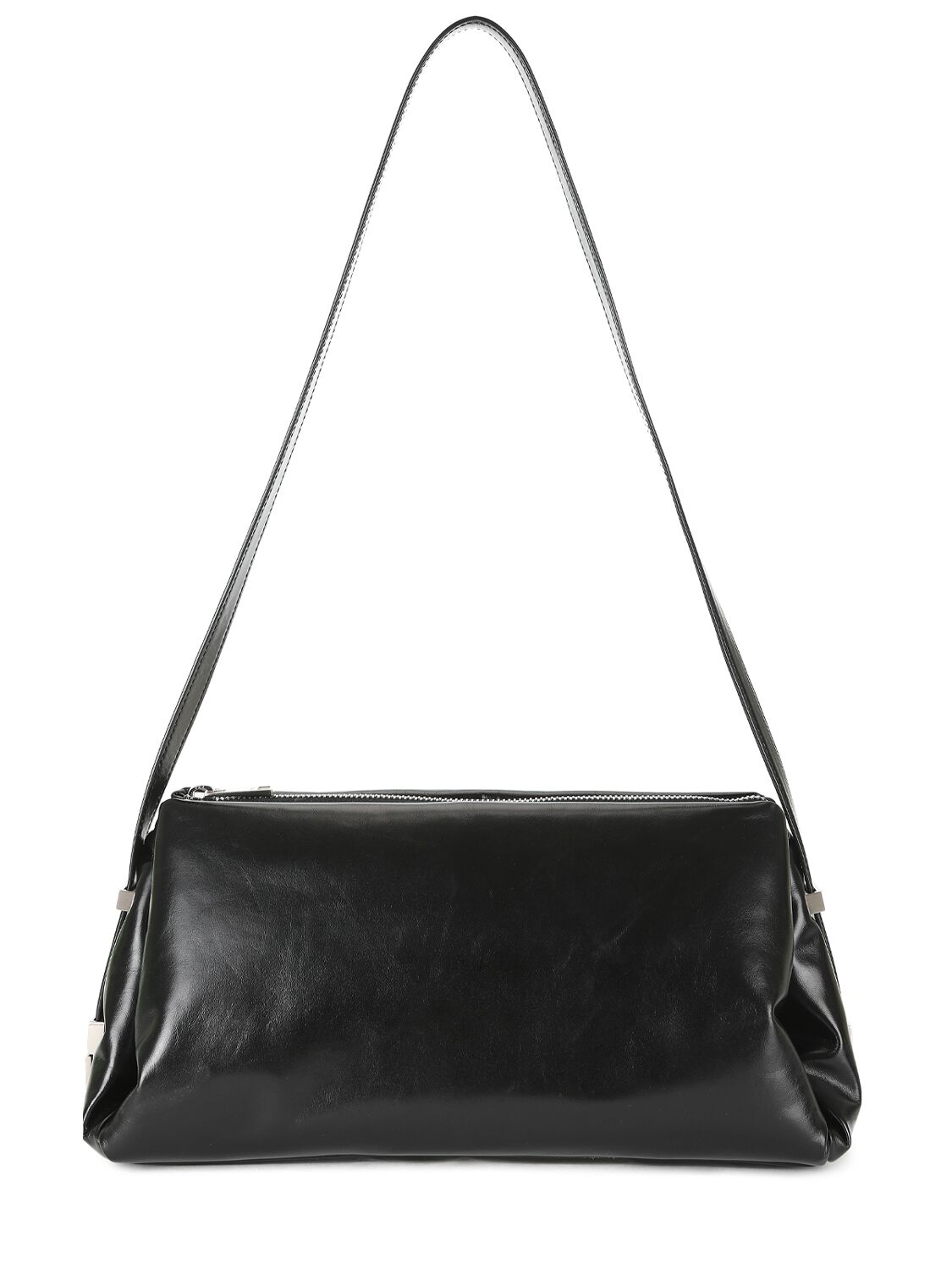 Shop Osoi Pillow Bow Leather Shoulder Bag In Black