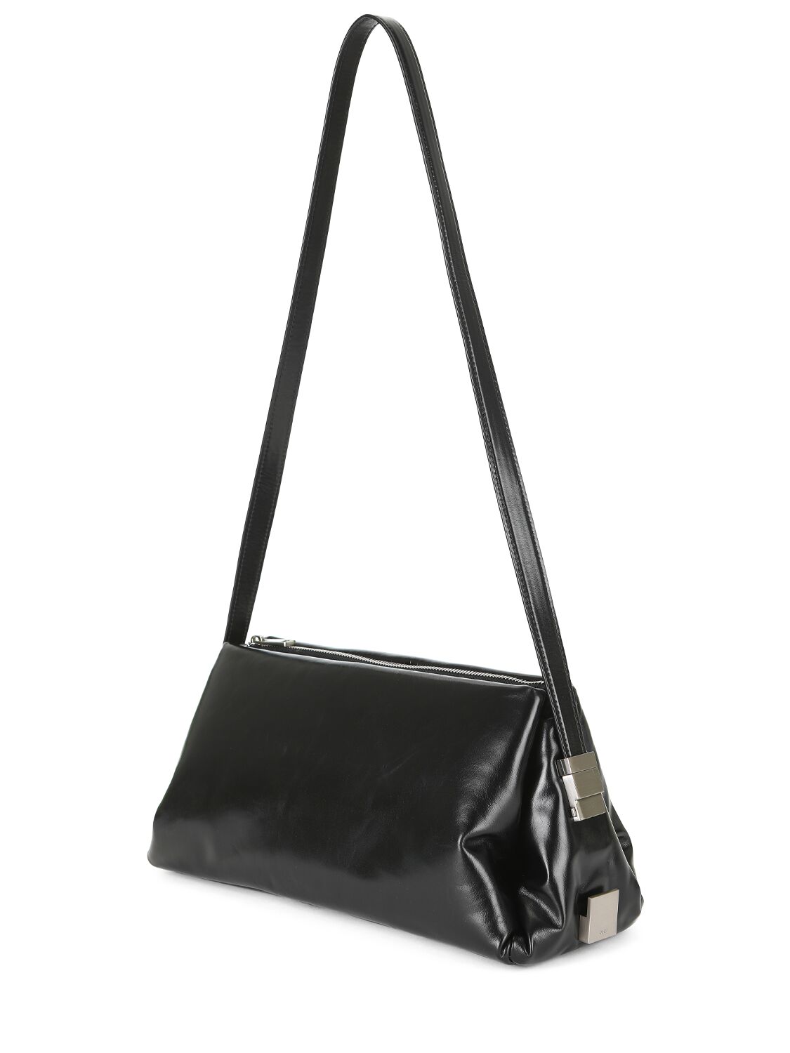 Shop Osoi Pillow Bow Leather Shoulder Bag In Black