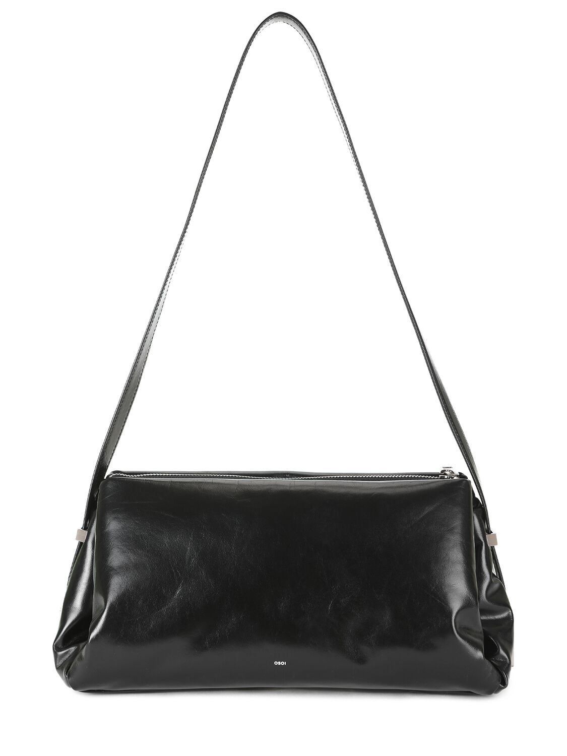 Shop Osoi Pillow Bow Leather Shoulder Bag In Black