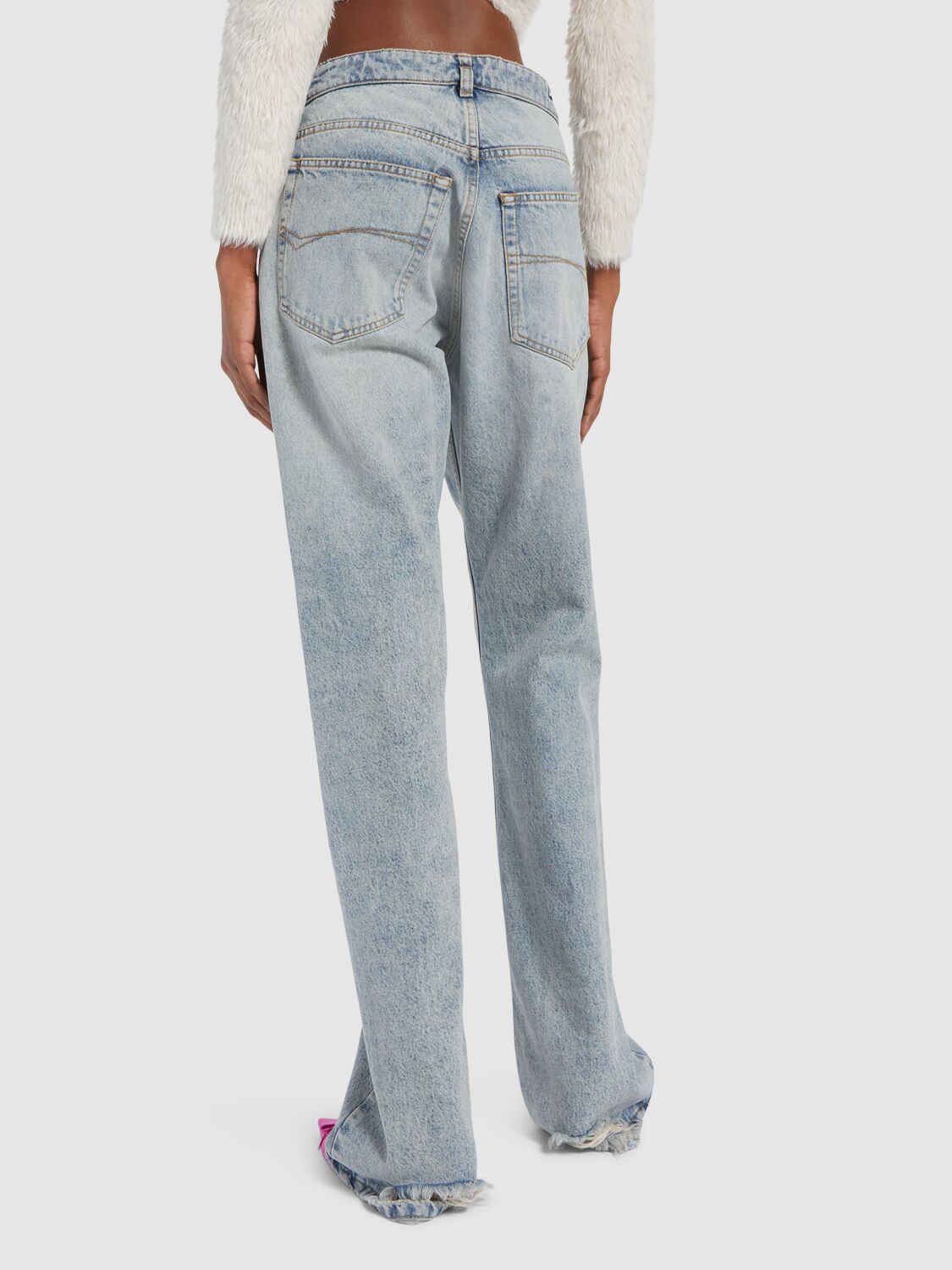 Shop Balenciaga Denim Jeans In Iced Blue