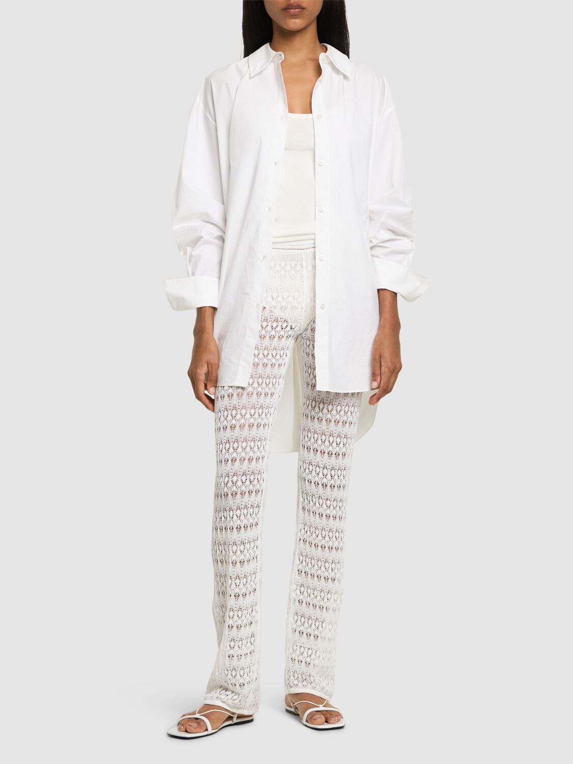 Shop Isabel Marant Palmi Cotton Blend Pants In White