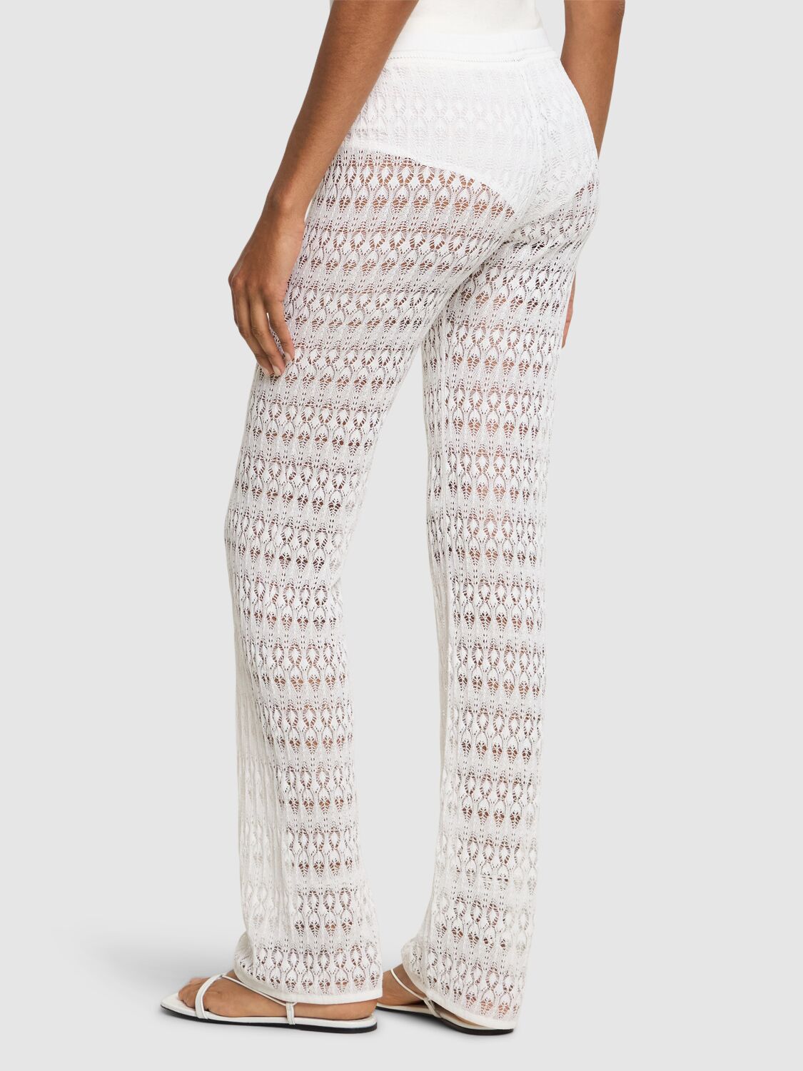 Shop Isabel Marant Palmi Cotton Blend Pants In White