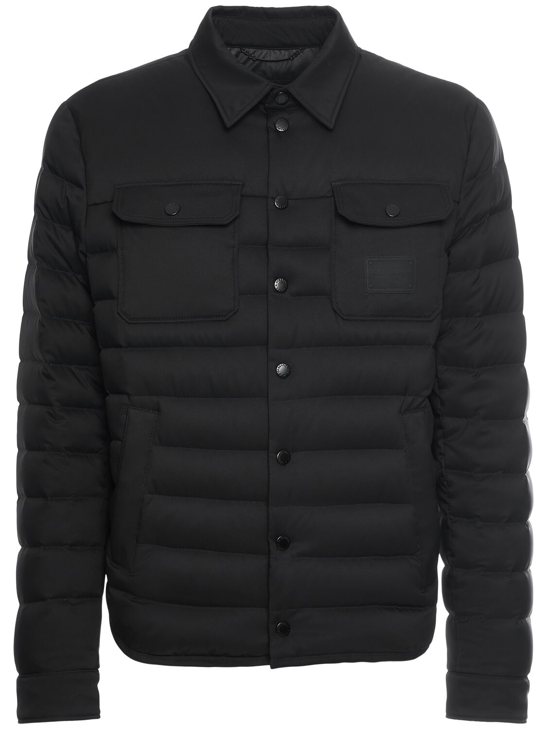 Dolce & Gabbana Padded Logo Overshirt In Black