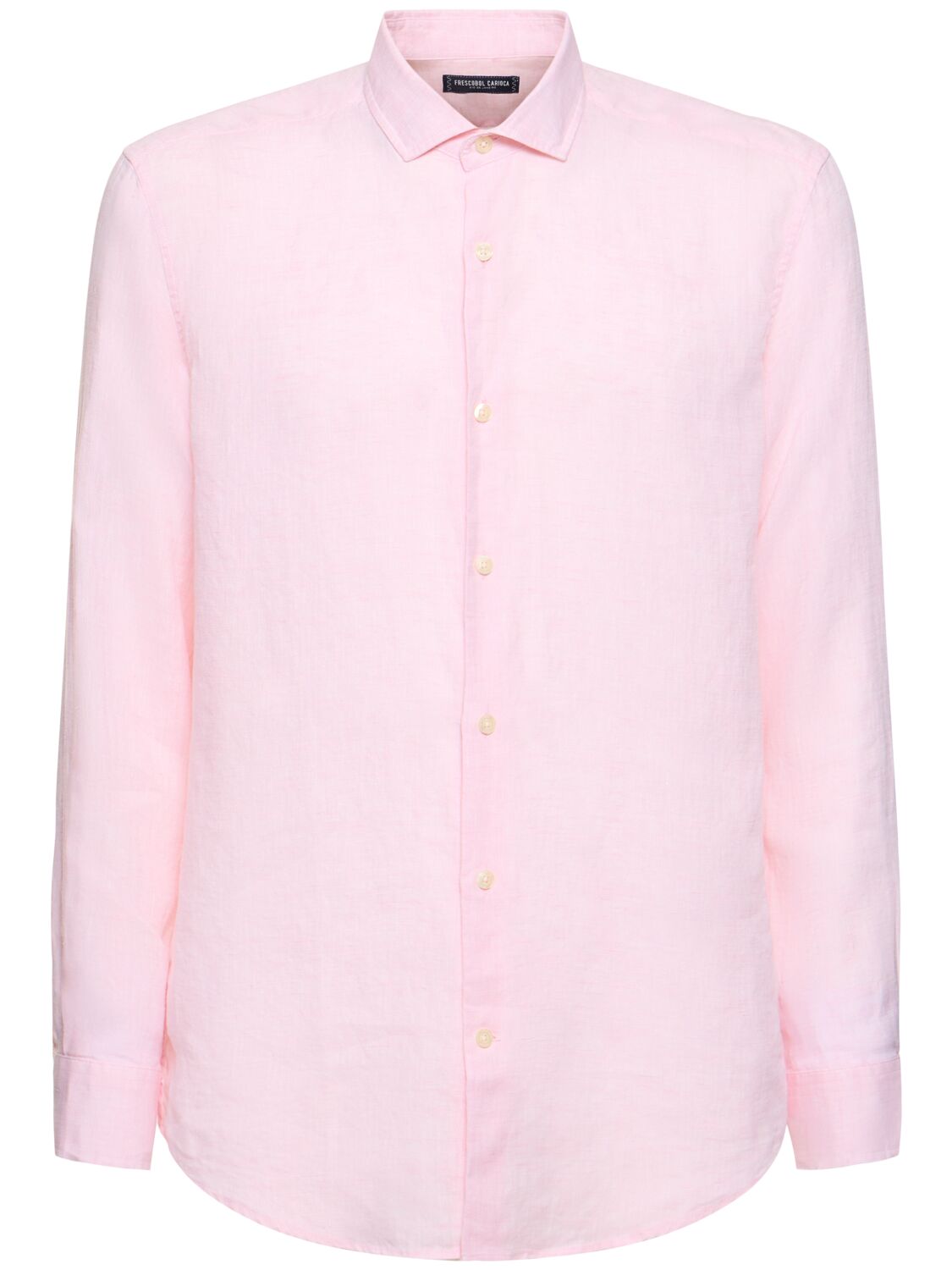 Frescobol Carioca Antonio Linen Shirt In Pink