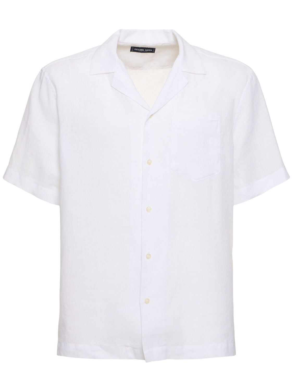 Frescobol Carioca Angelo Linen Bowling Shirt In White