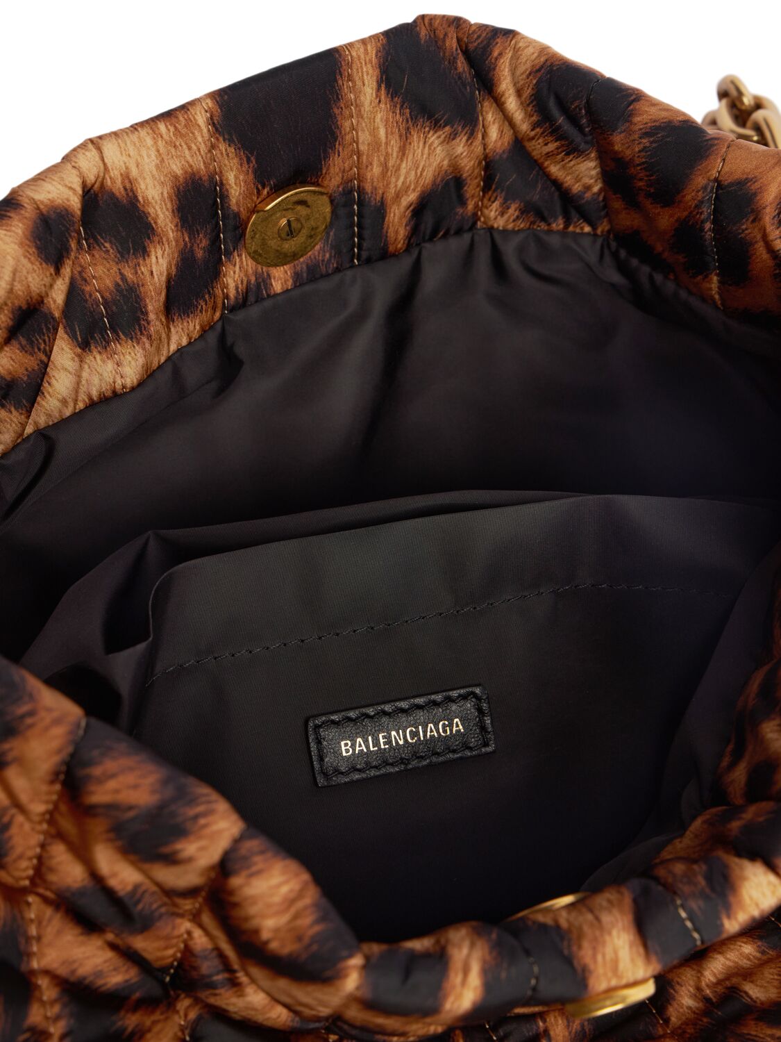 Shop Balenciaga Medium Monaco Leopard Print Chain Bag