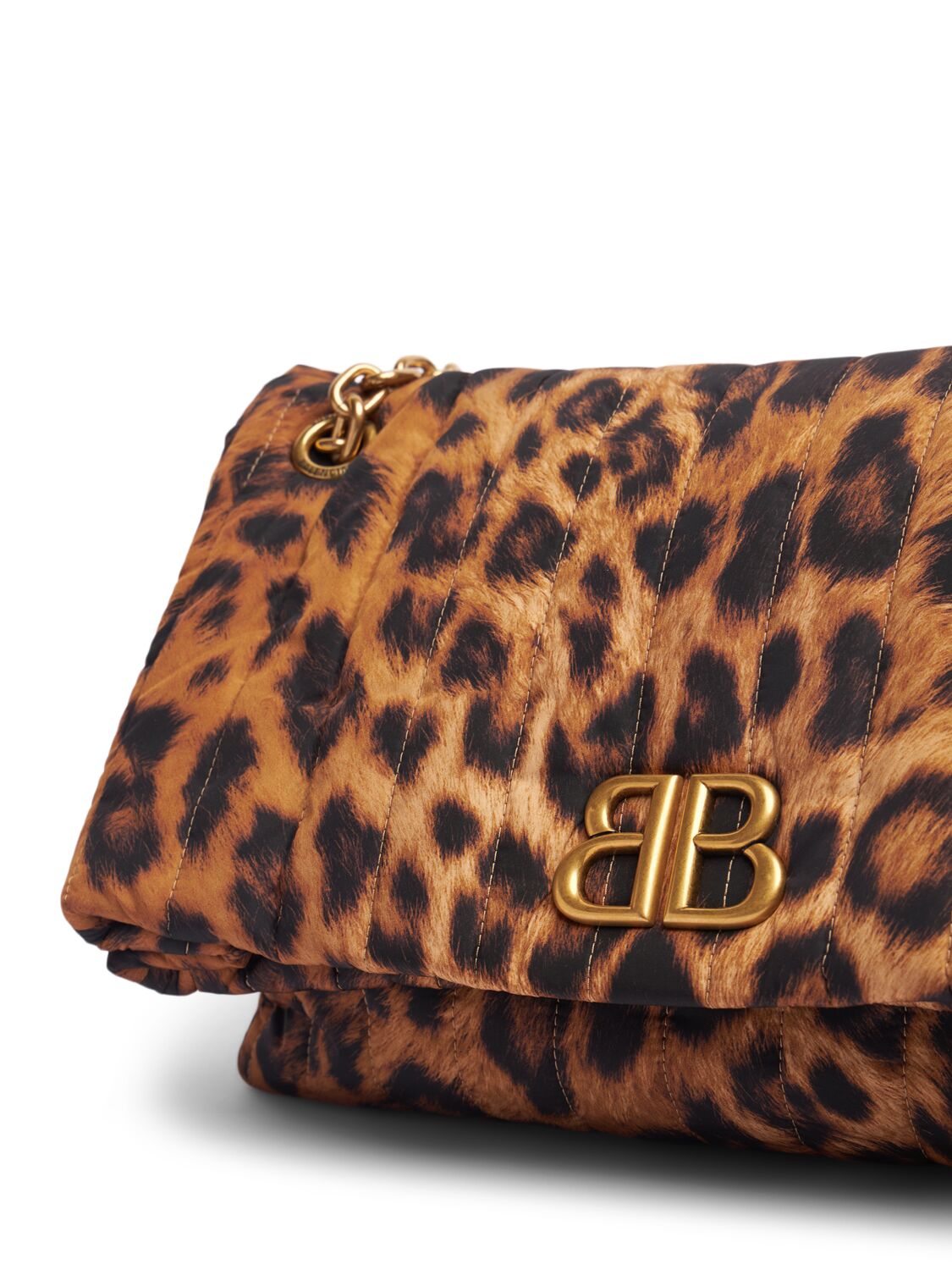 Shop Balenciaga Medium Monaco Leopard Print Chain Bag