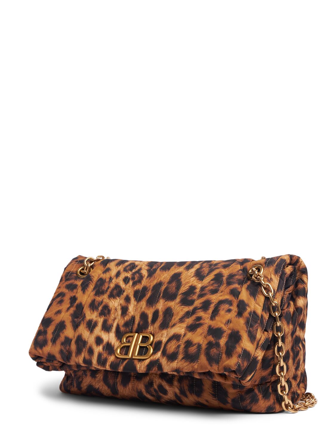 Shop Balenciaga Medium Monaco Leopard Print Chain Bag