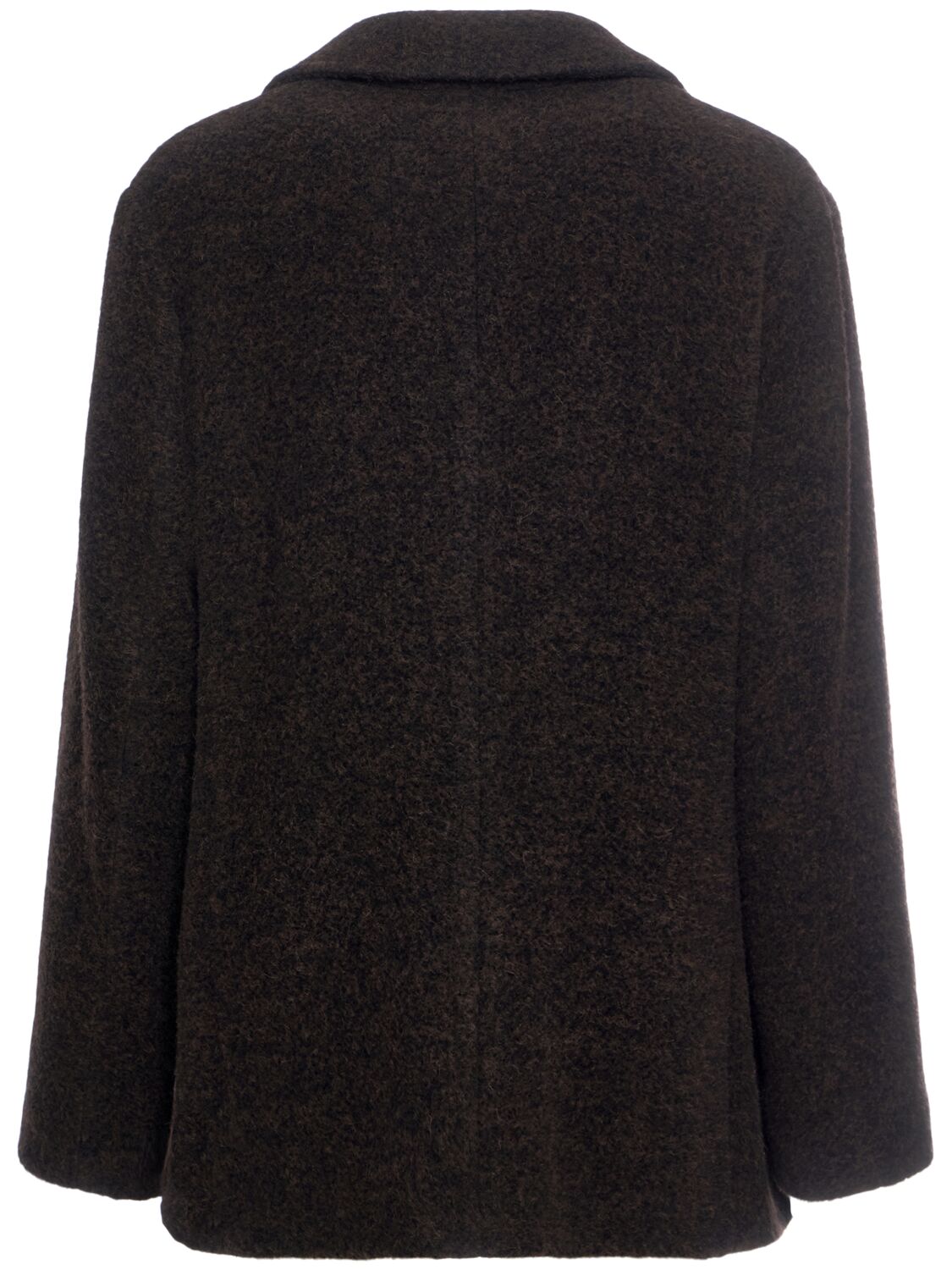 Shop Dolce & Gabbana Peak Lapel Alpaca Blend Coat In Multicolor