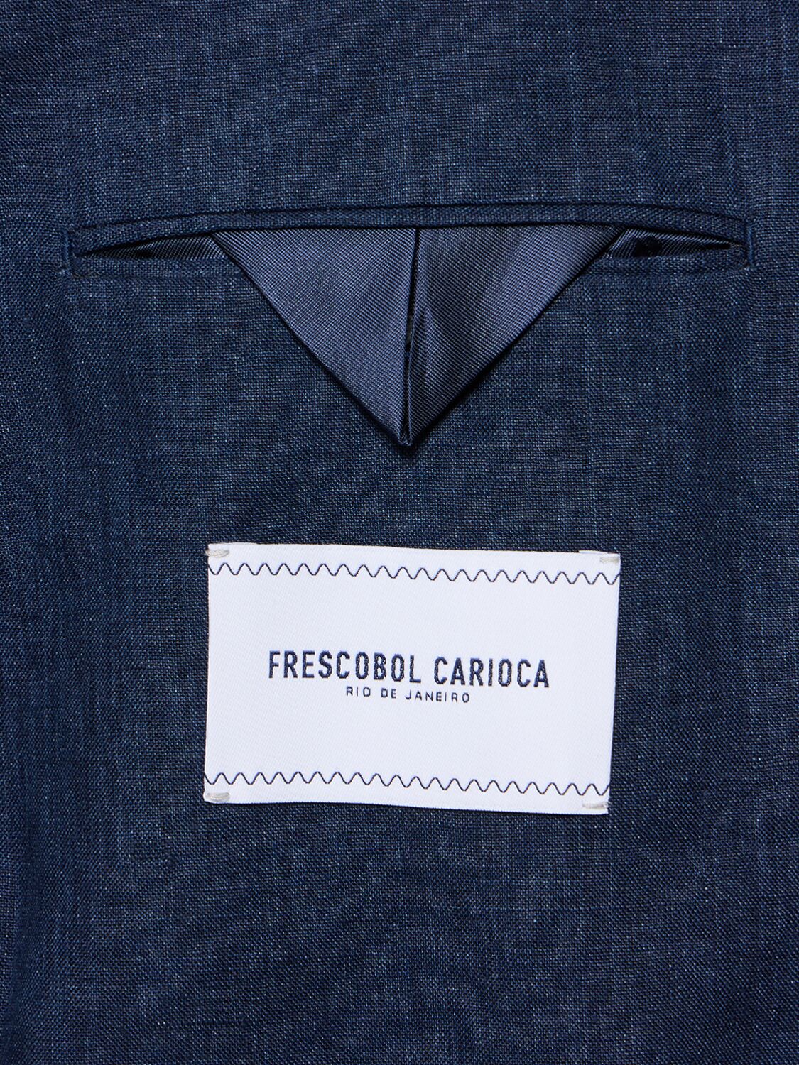 Shop Frescobol Carioca Paulo Linen Blazer In Navy