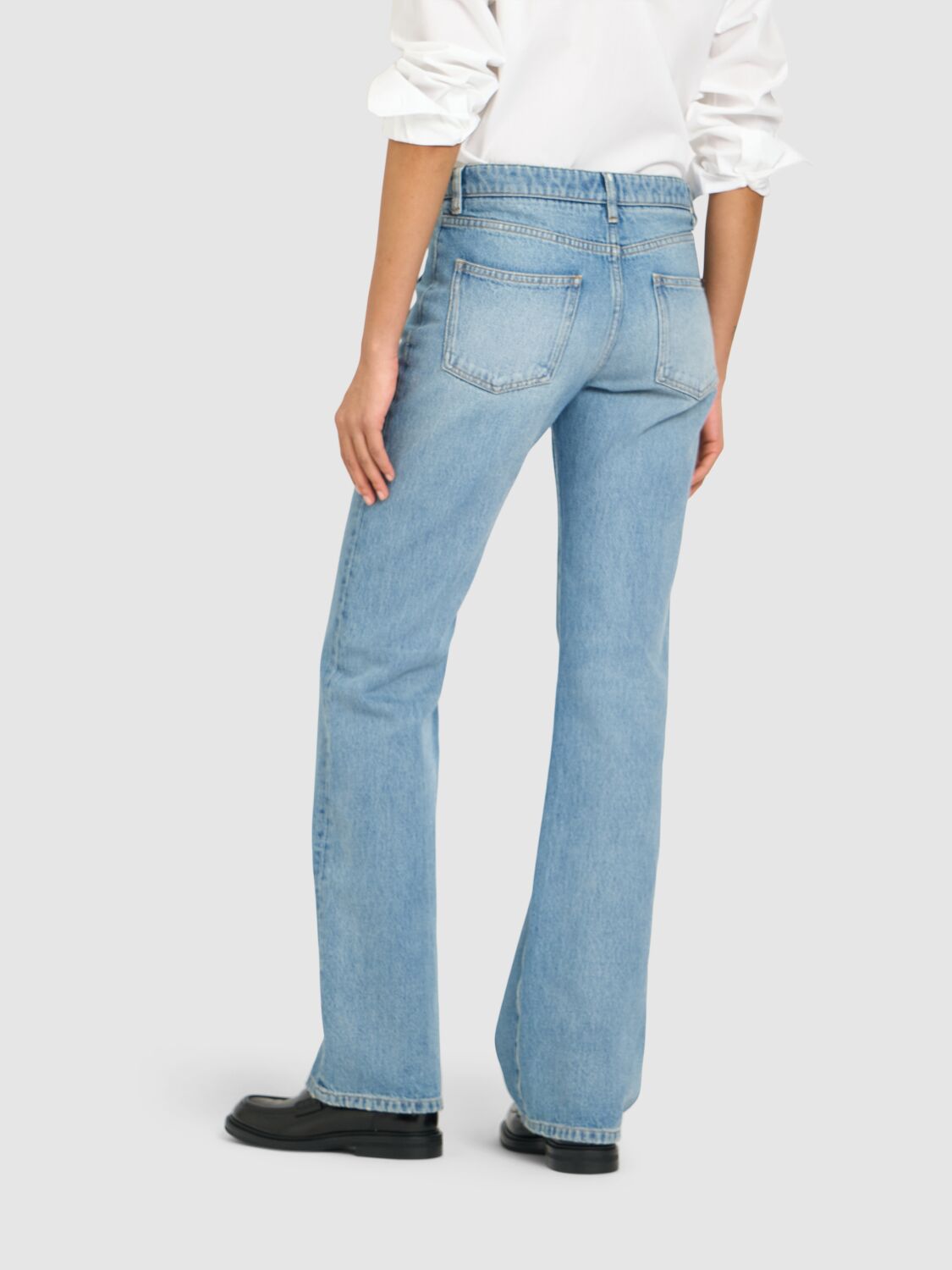 Shop Dolce & Gabbana Mid Waist Denim Flared Jeans In Light Blue