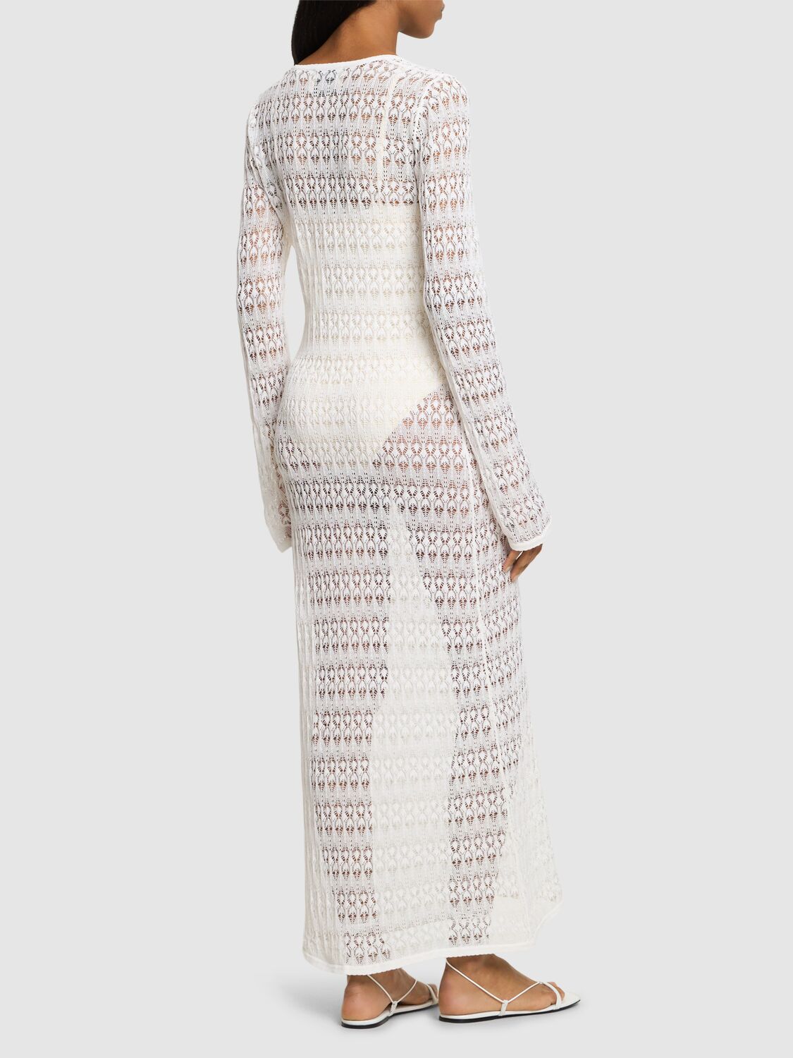 Shop Isabel Marant Poros Cotton Blend Midi Dress In White