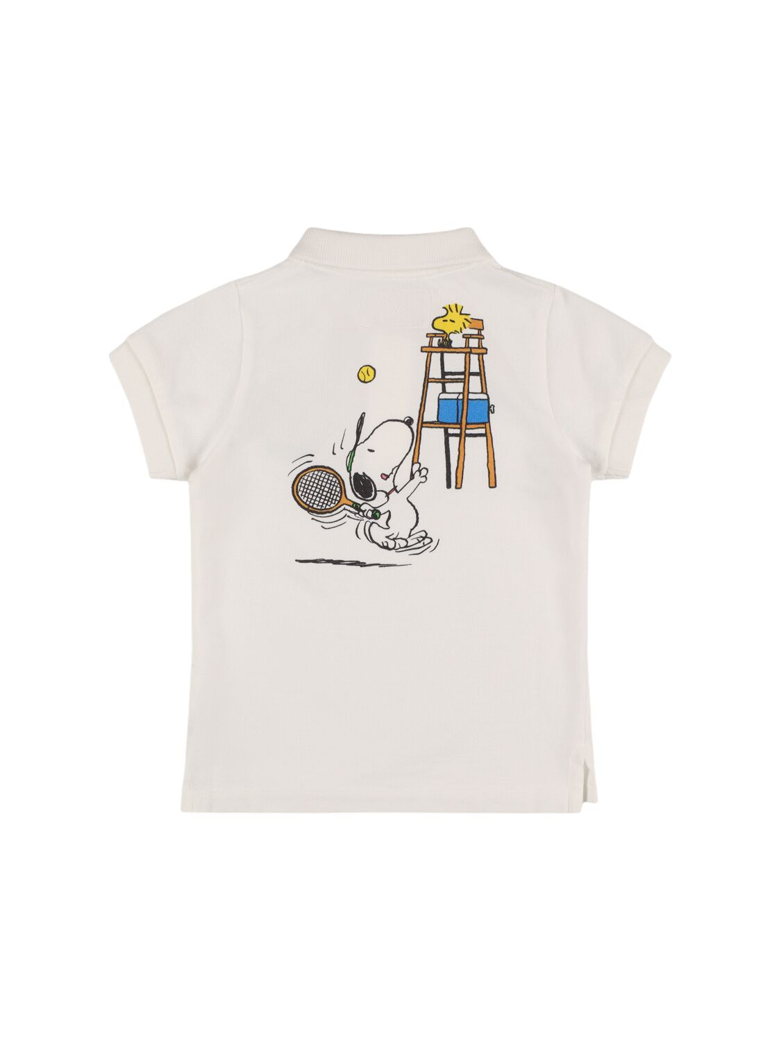 Shop Mc2 Saint Barth Snoopy Print Cotton Piquet Polo Shirt In White