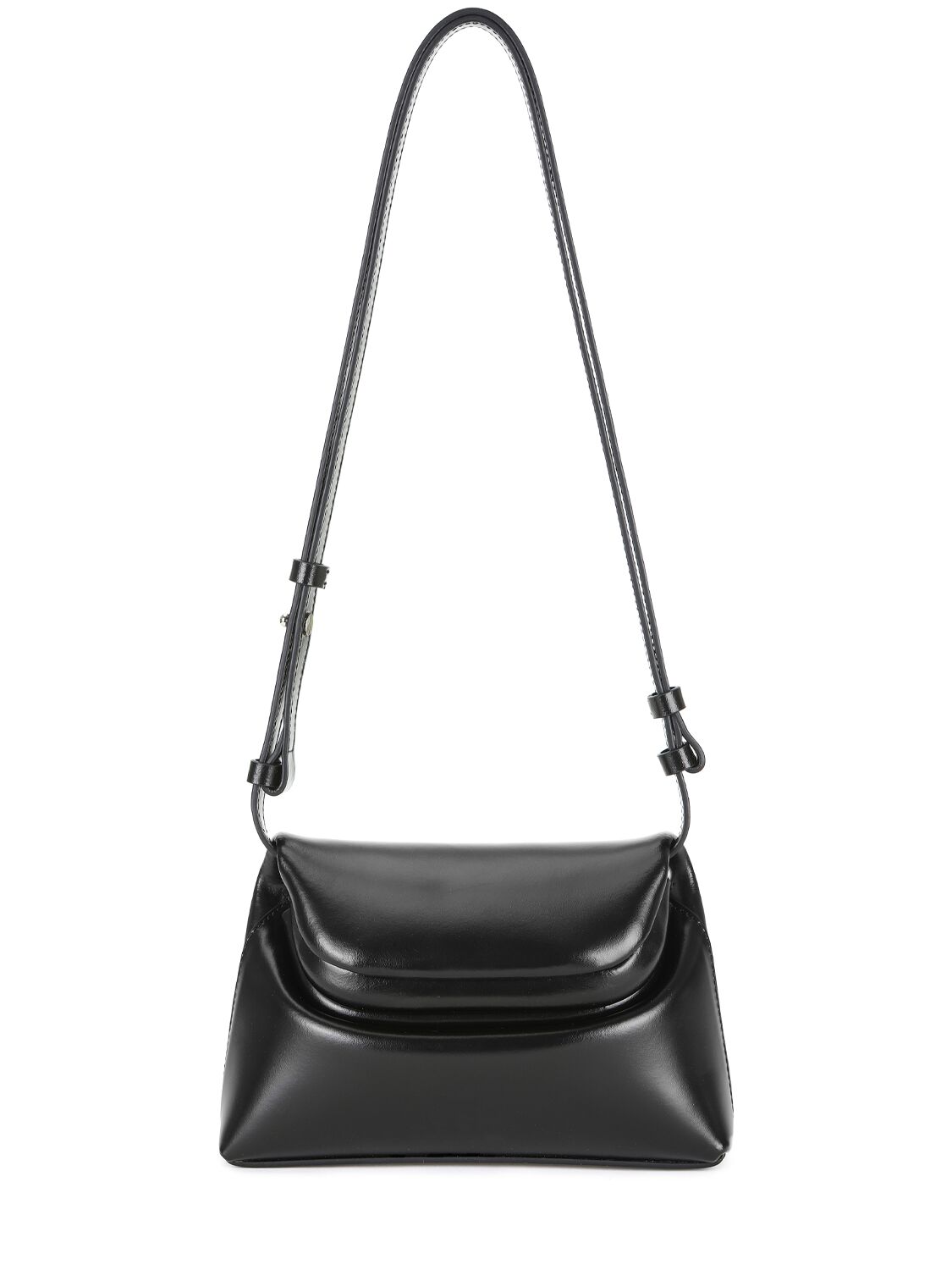 Osoi Mini Folder Leather Shoulder Bag In Black