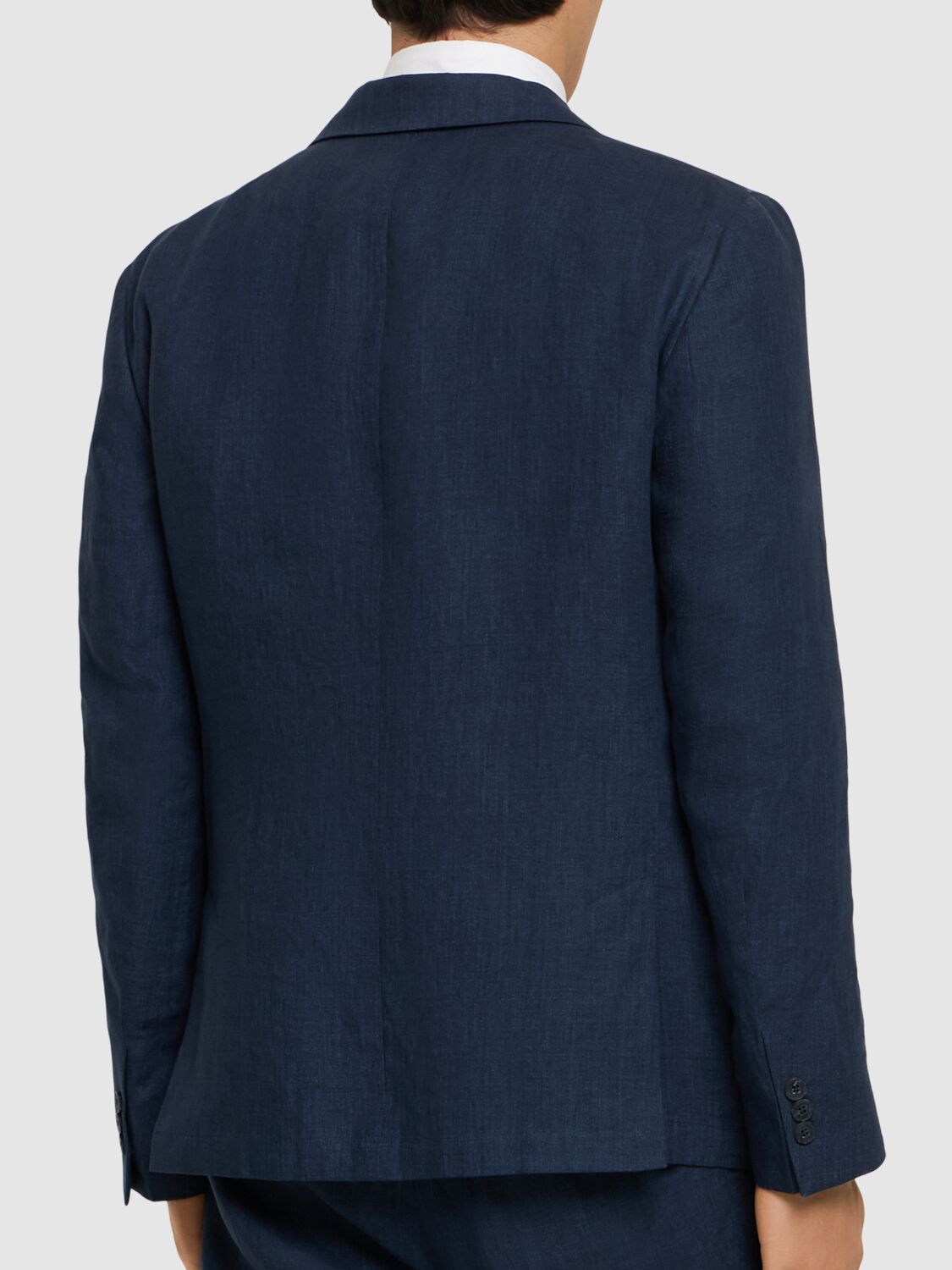 Shop Frescobol Carioca Paulo Linen Blazer In Navy