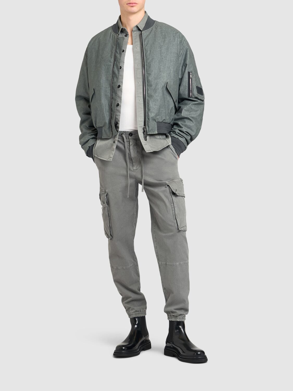 Shop Dolce & Gabbana Classic Flight Bomber Jacket In Grey