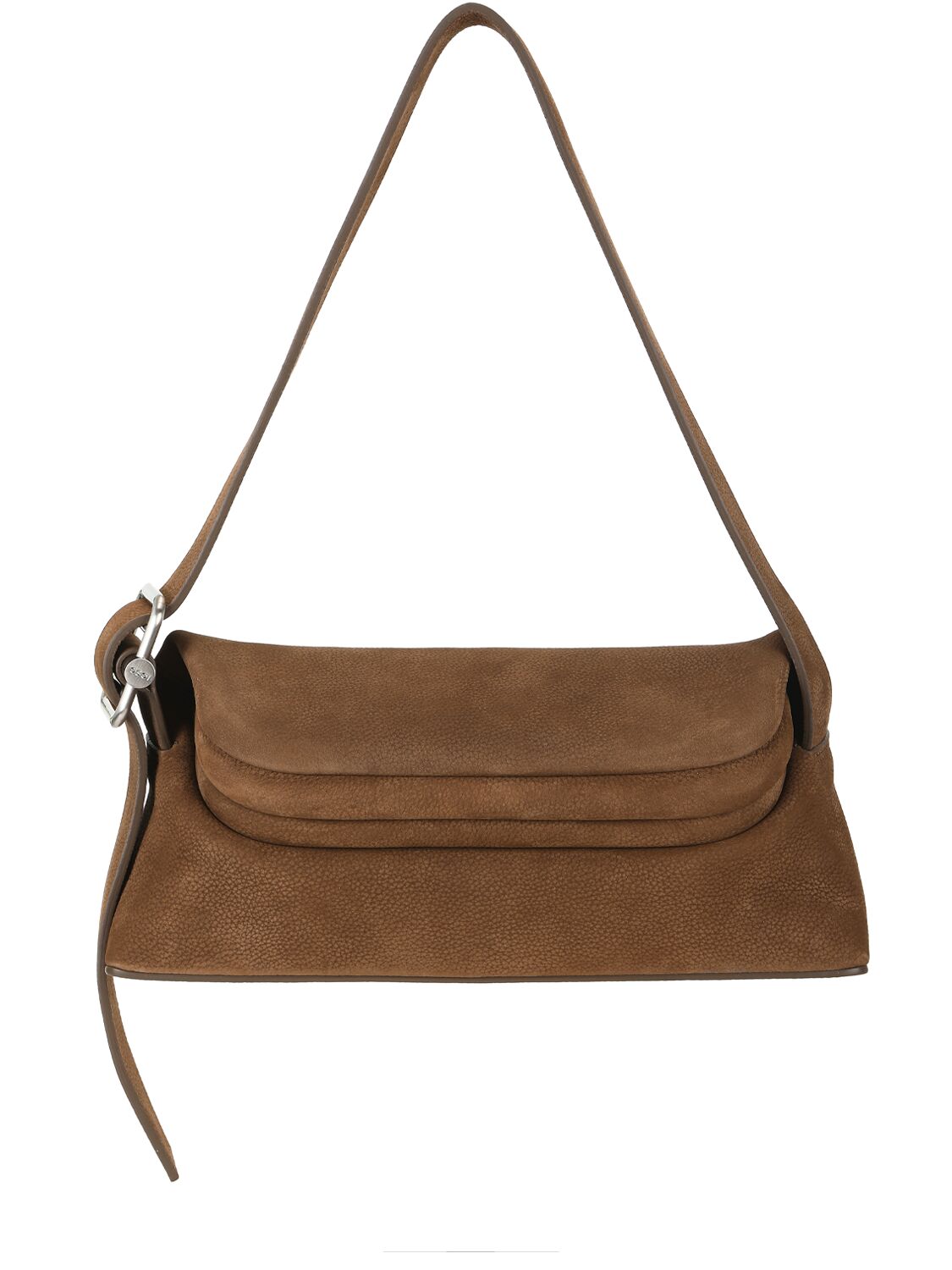 Osoi Folder Brot Nubuck Leather Shoulder Bag In Brown