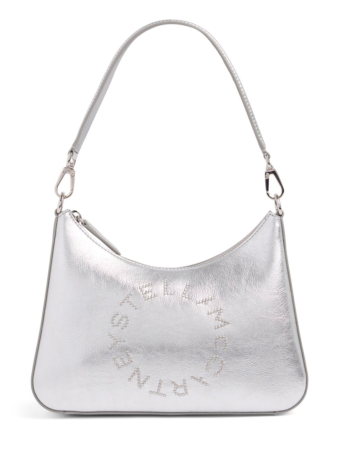 Stella Mccartney Alter Mat Metallic Faux Leather Hobo Bag In Silver