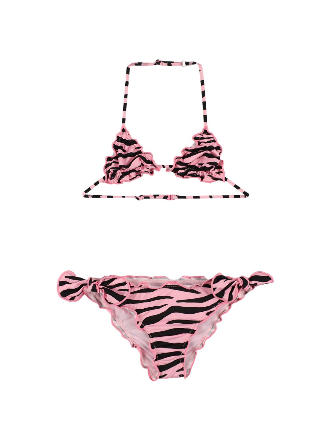 Mc2 Saint Barth Zebra Print Bikini In Pink/multi