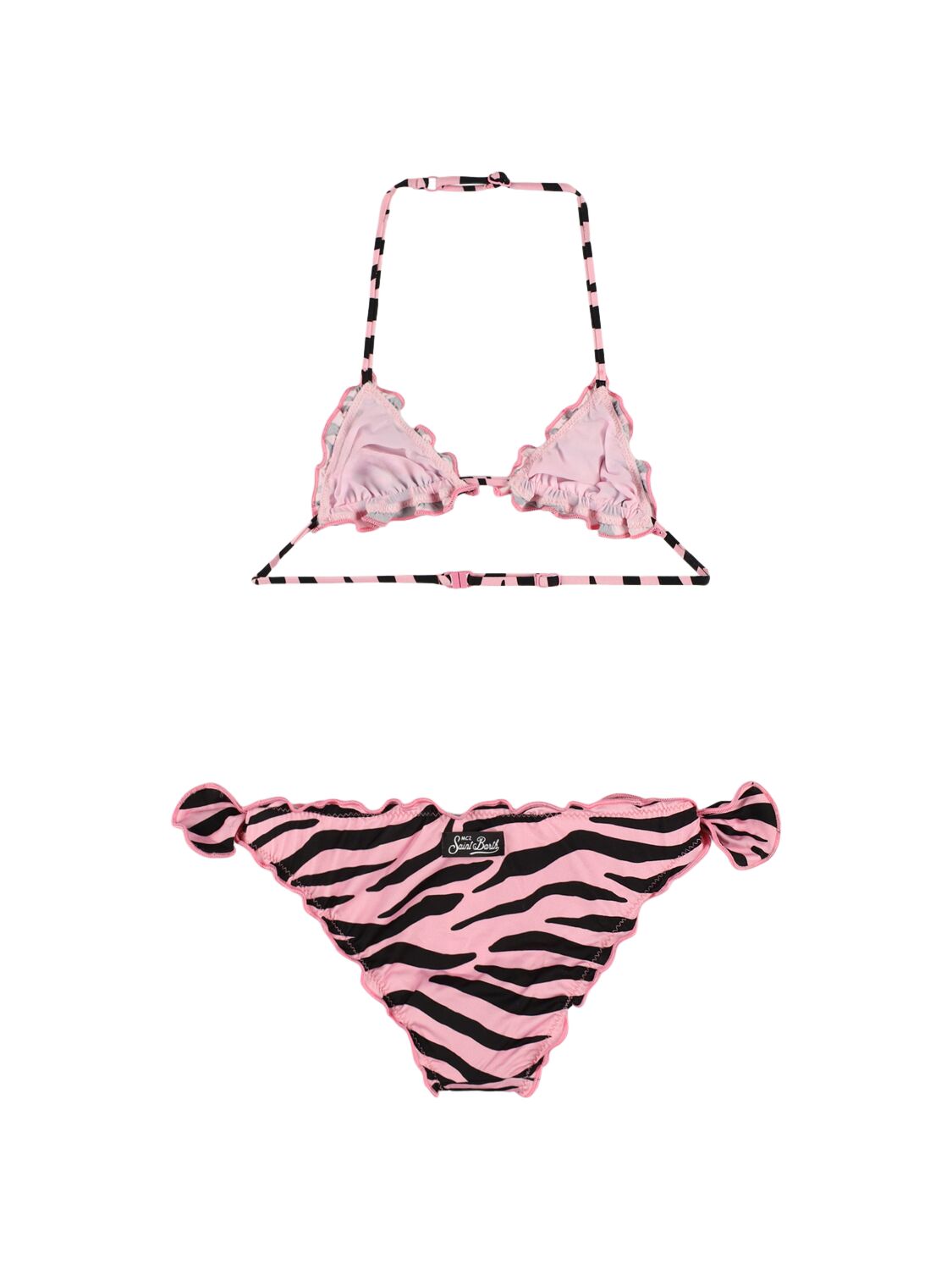 Shop Mc2 Saint Barth Zebra Print Bikini In Pink/multi