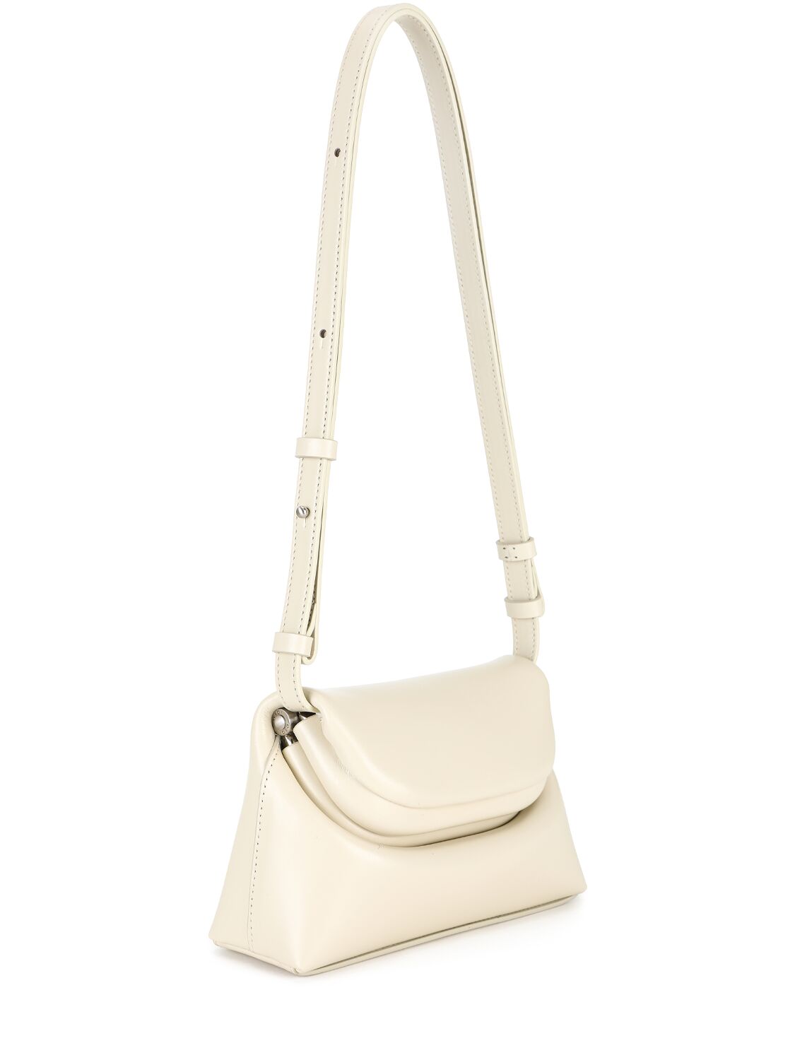 Shop Osoi Mini Folder Leather Shoulder Bag In Cream