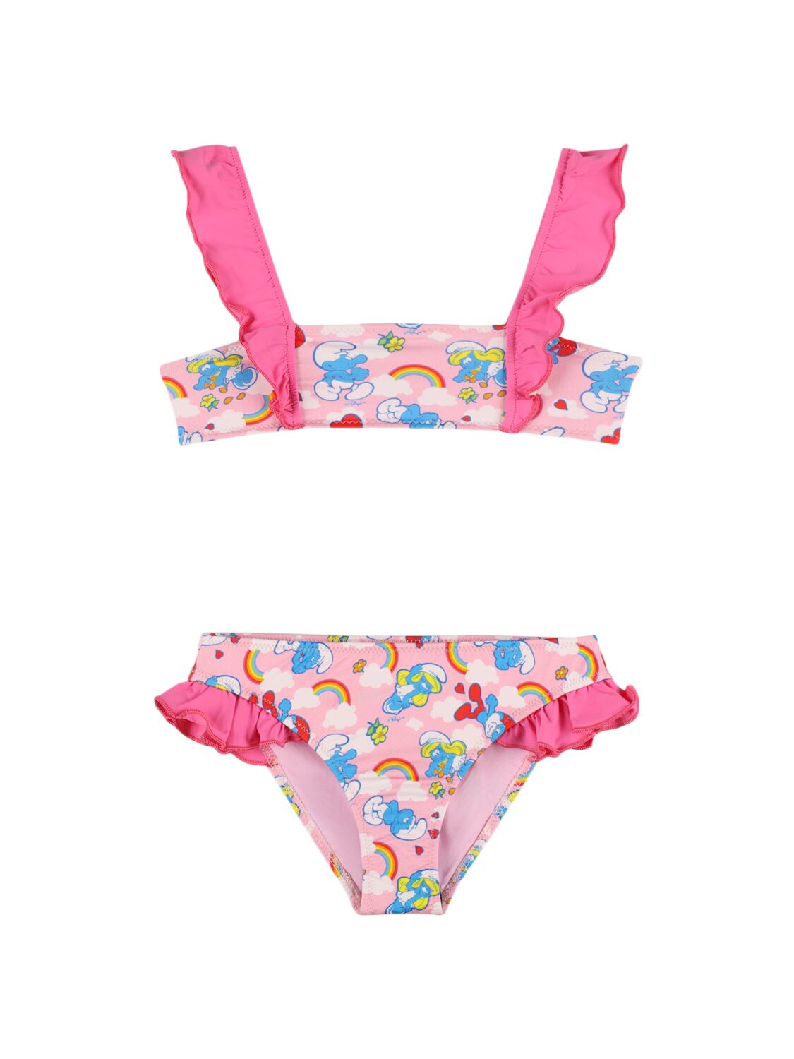 Mc2 Saint Barth Smurf Print Bikini In Pink/multi