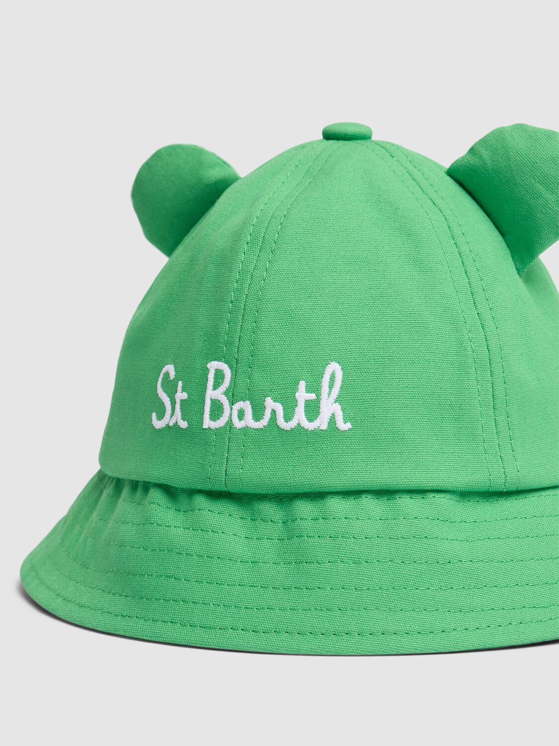 Shop Mc2 Saint Barth Cotton Canvas Bucket Hat In Green