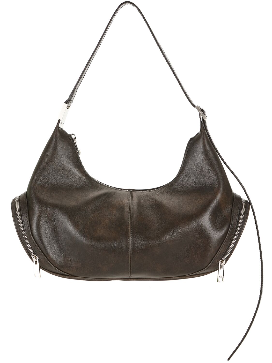 Shop Osoi Large Cargo Hobo Leather Shoulder Bag In Stain Brown