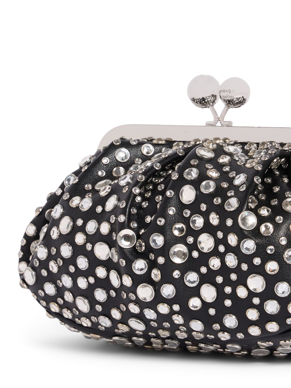 Shop Weekend Max Mara Masque Studded Clutch In Crystal