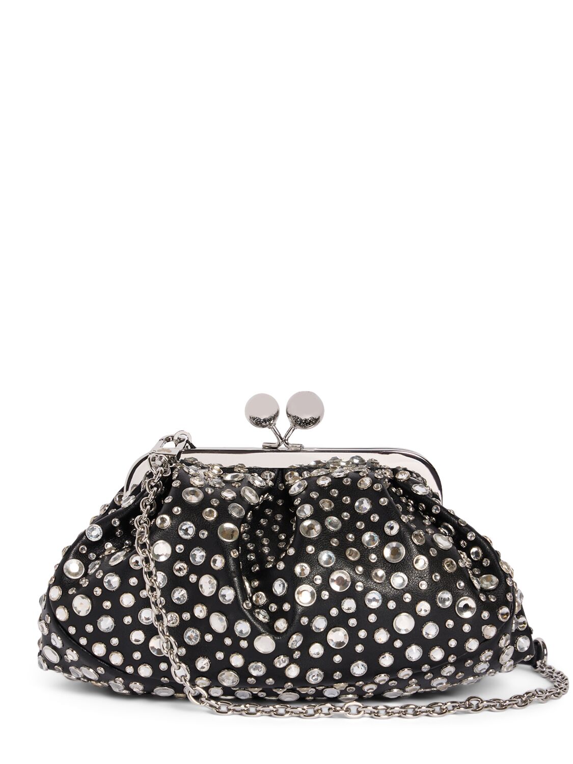 Shop Weekend Max Mara Masque Studded Clutch In Crystal