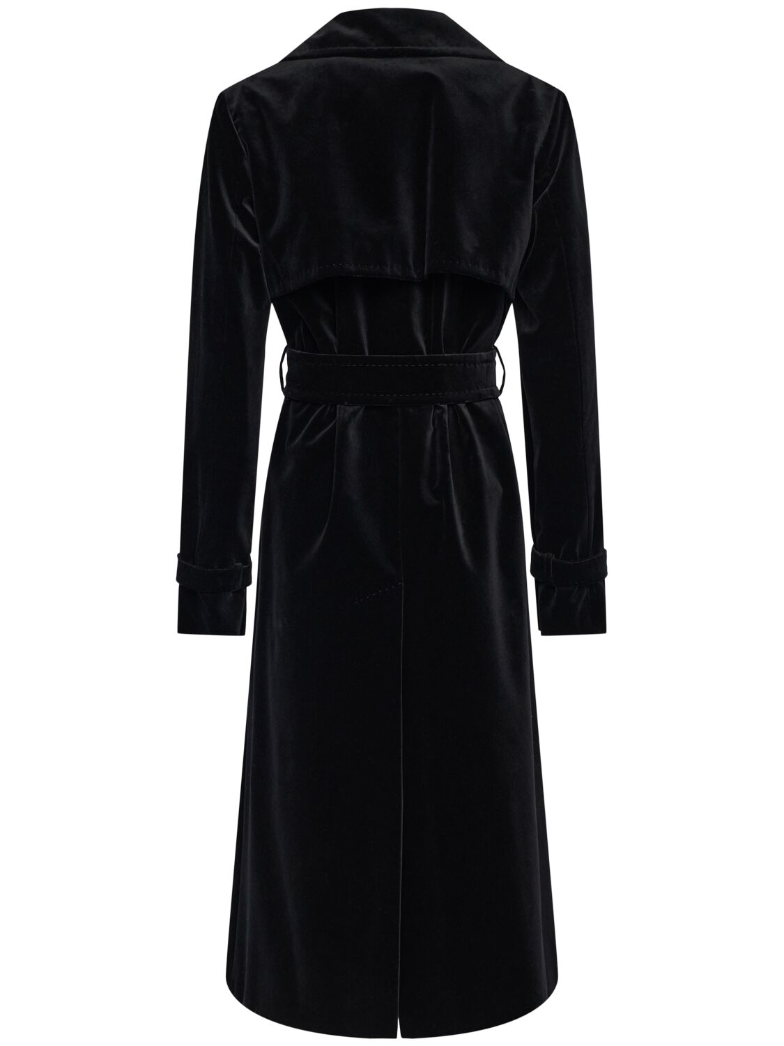 Shop Max Mara Lana Cotton Gabardine Midi Trench Coat In Black