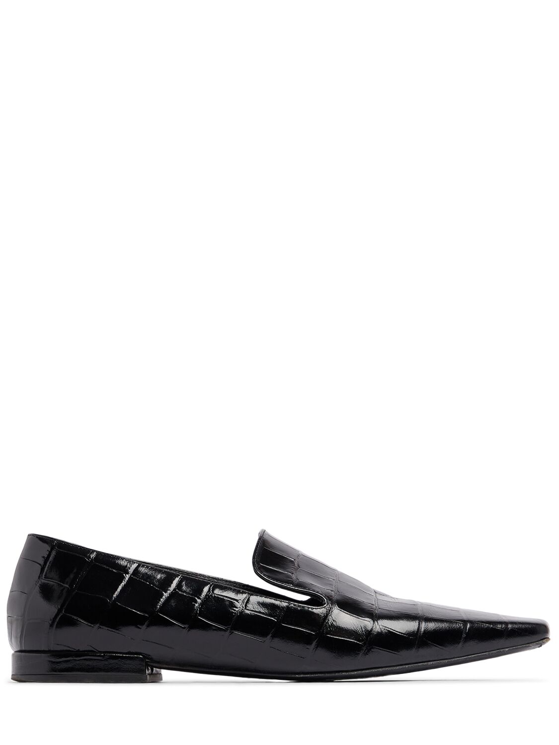 Loulou Studio 10mm Mona Embossed Leather Loafers In Black