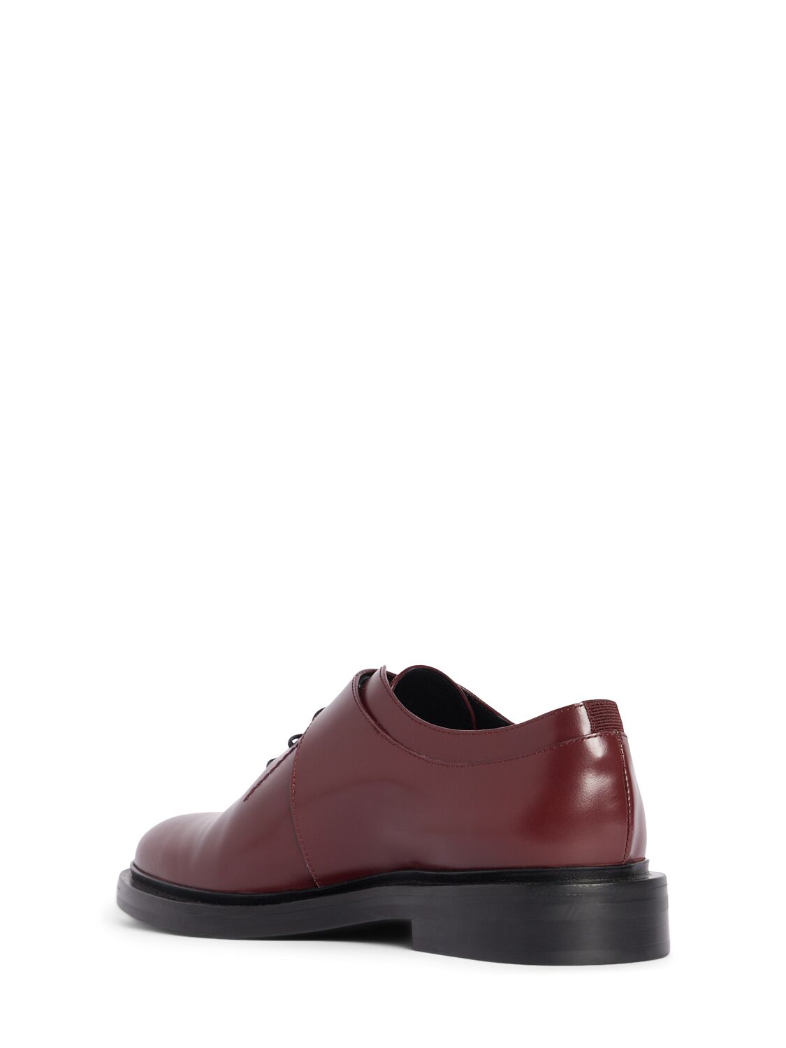 Shop Max Mara 20mm Leather Lace-up Shoes In Burgundy