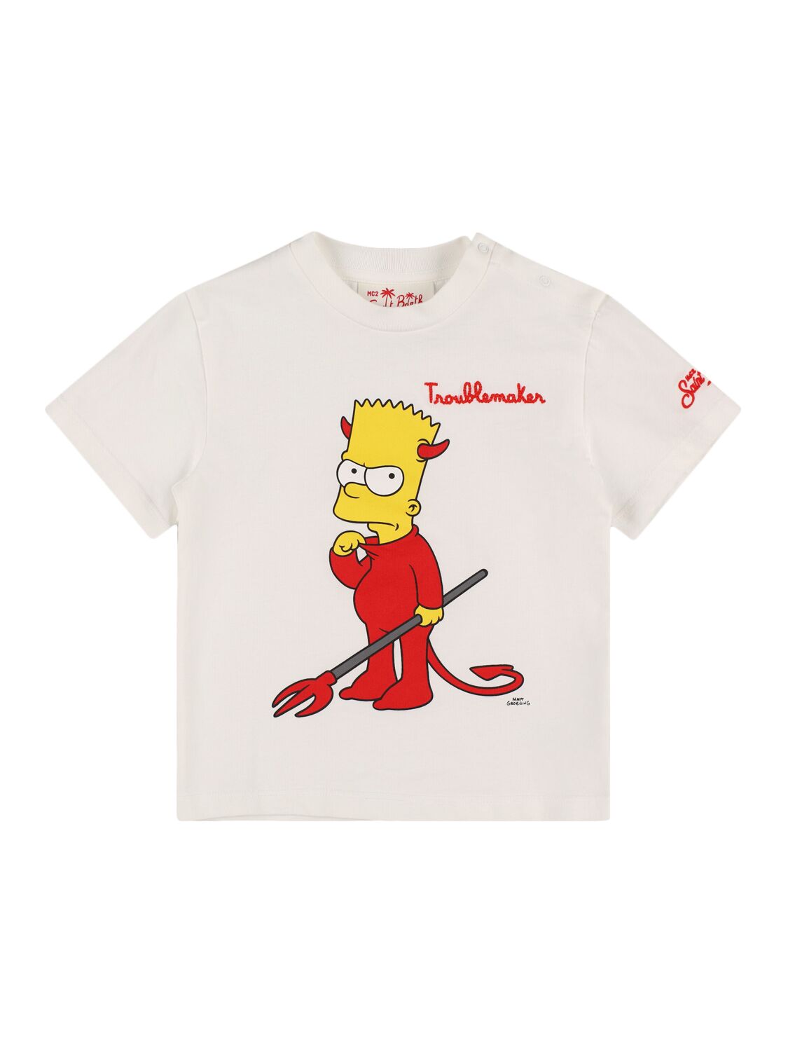 Image of Bart Simpson Print Cotton Jersey T-shirt