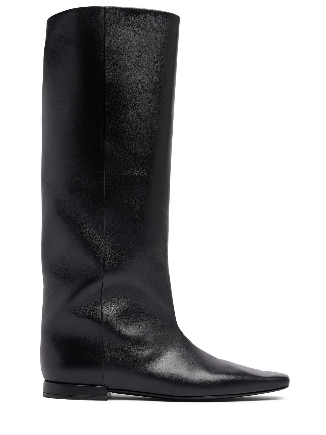 Loulou Studio 10mm Lirone Leather Tall Boots In Black