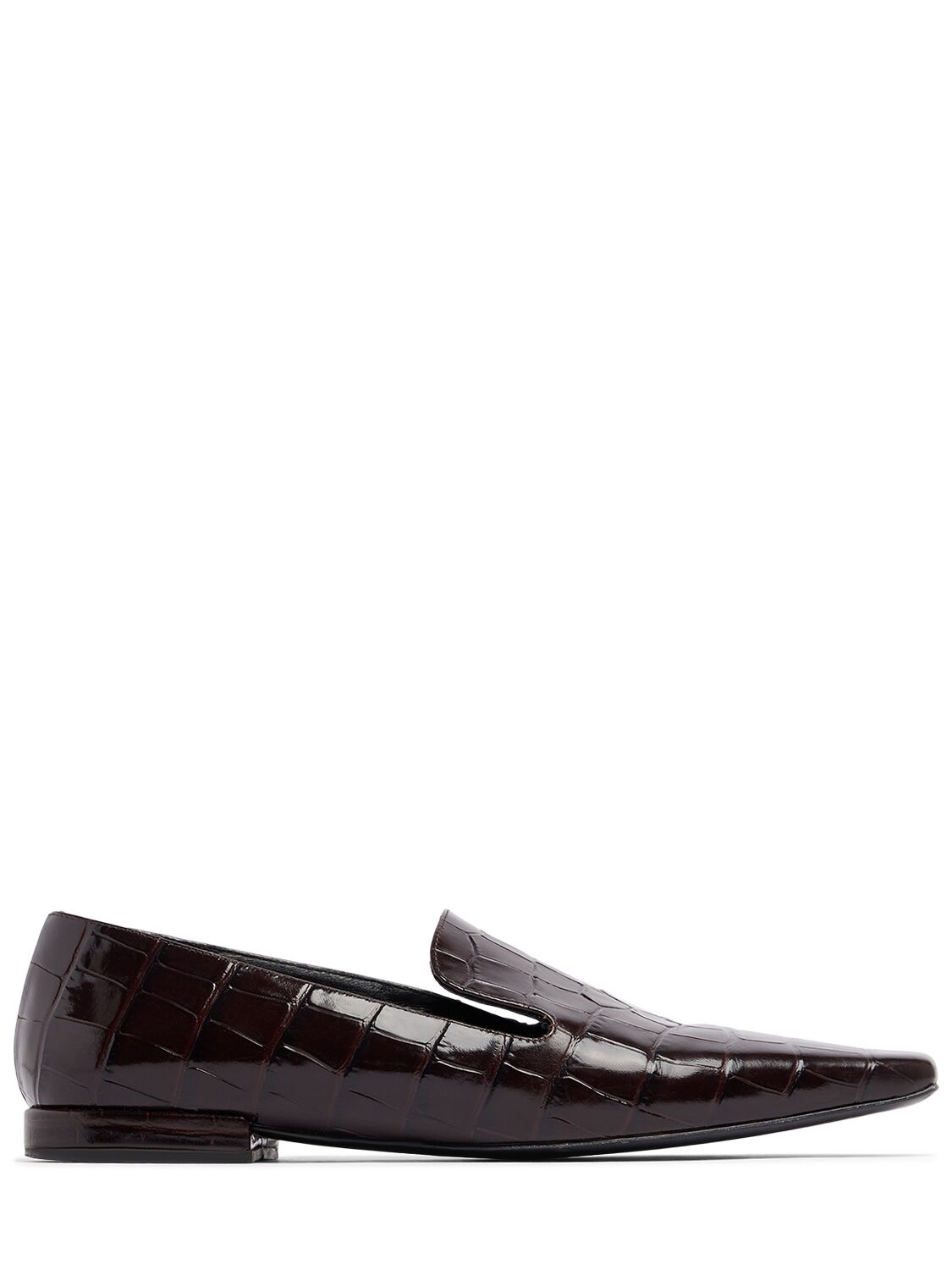Loulou Studio 10mm Mona Embossed Leather Loafers In Black