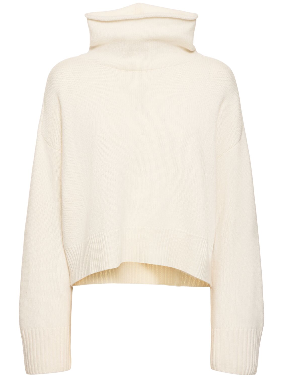 Loulou Studio Stintino Wool Blend Turtleneck Sweater In White