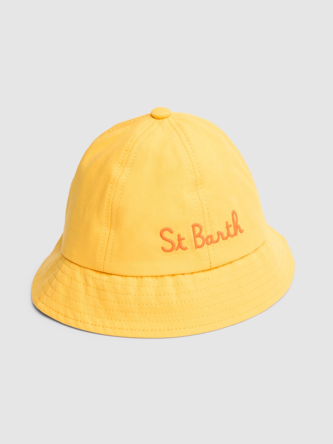 Shop Mc2 Saint Barth Cotton Canvas Bucket Hat In Yellow